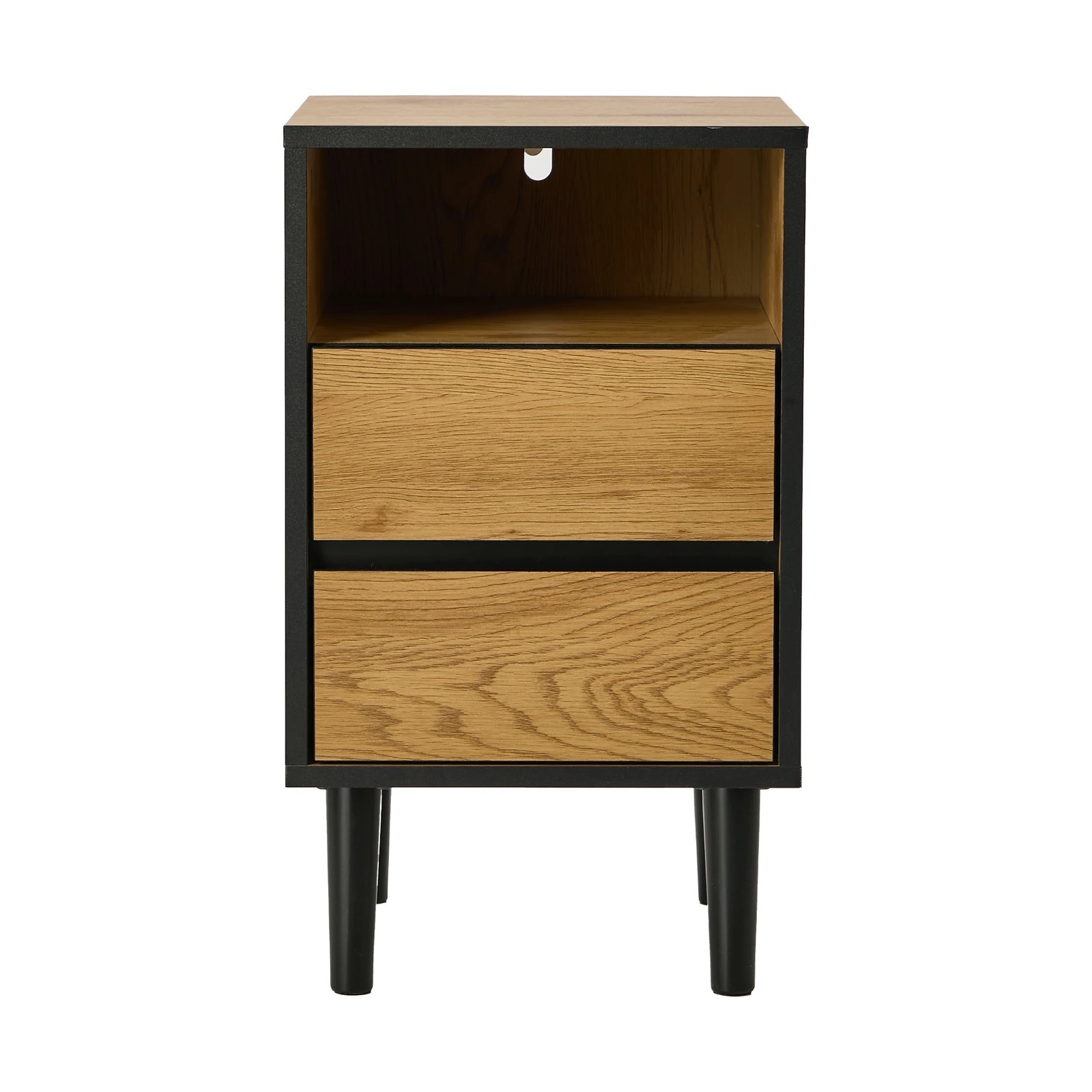 7 Oikiture Bedside Table 2 Drawers Shelf Side End Table Nightstand - Natural, 7 of 8