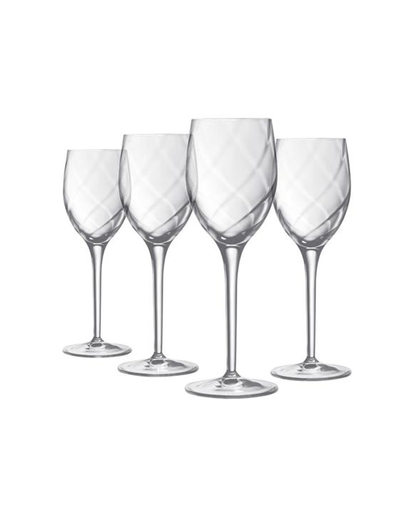 4pc Luigi Bormioli Canaletto 275ml White Wine Glasses Set Drinking Stemware - Clear