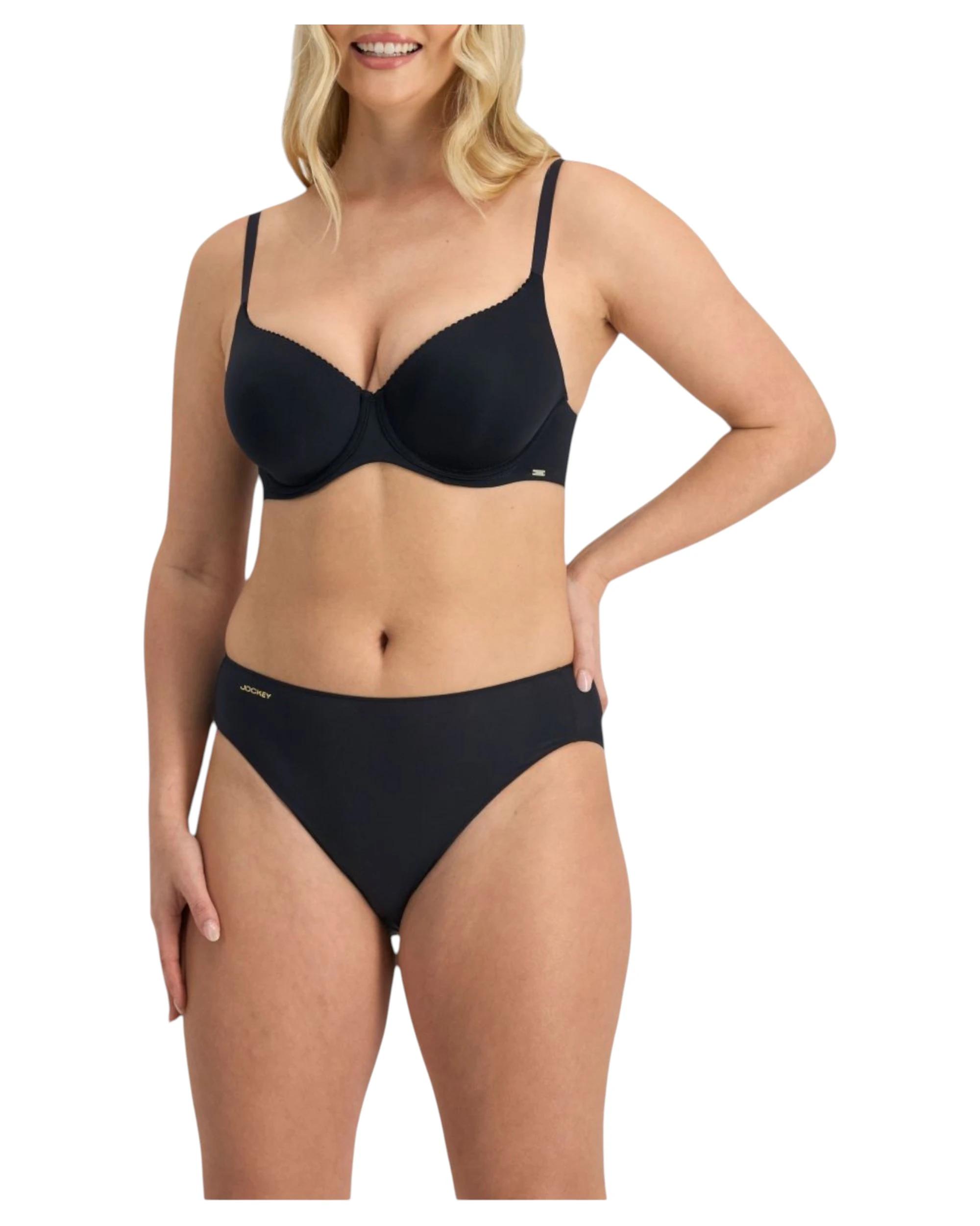 2 Jockey 12 Pack Womens No Panty Line Promise Hi Cut Brief Underwear Black BLACK, 2 of 4