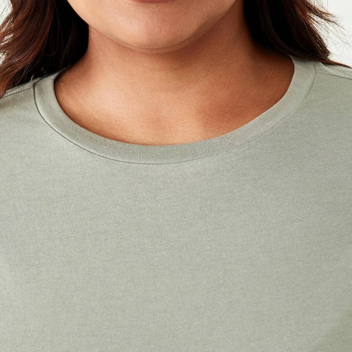 5 Curve Long Sleeve Cotton T-shirt Soft Khaki, 5 of 5
