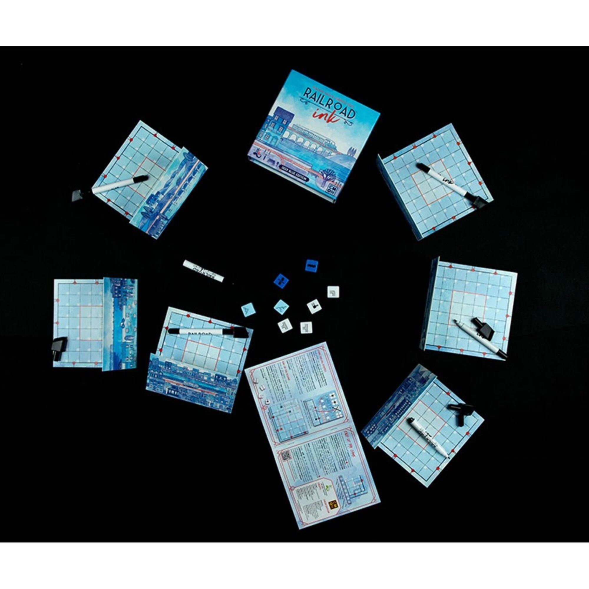 2 Railroad Ink Deep Blue Edition Board Game, 2 of 3