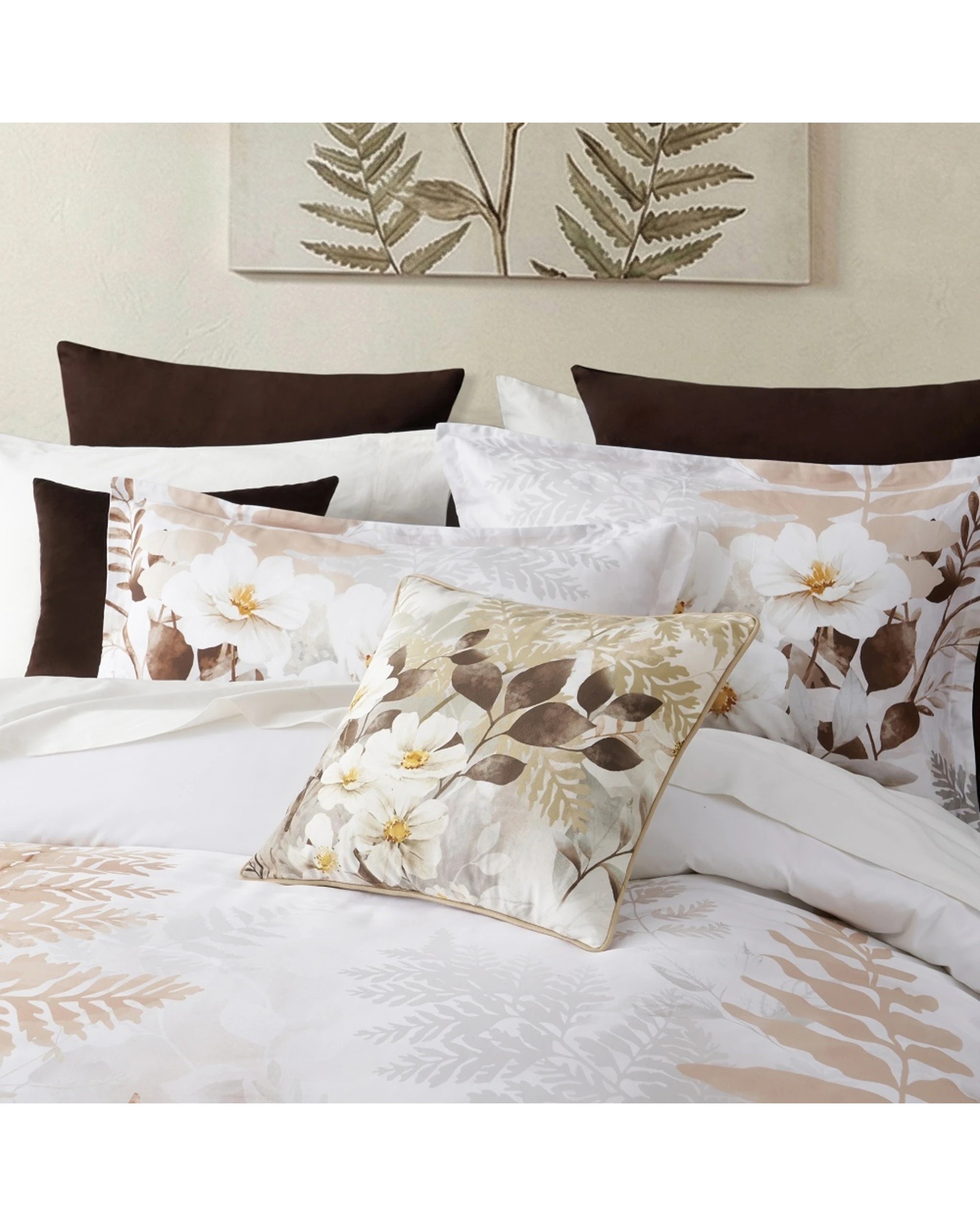 2 Bianca Jubilee Cotton Sateen Quilt Cover Set Floral Natural Motf - Queen Bed - Pattern, 2 of 4