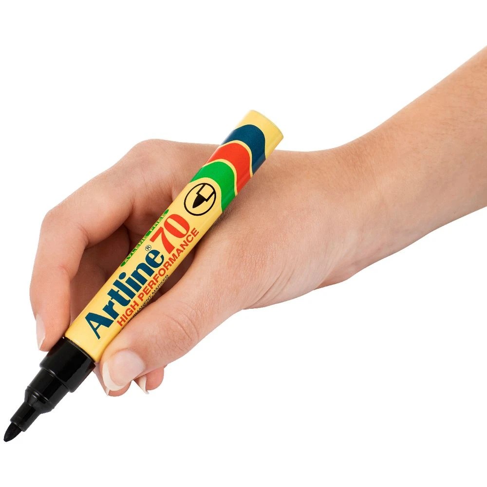3 Artline 70 Permanent Markers Black 4 Pack, 3 of 4
