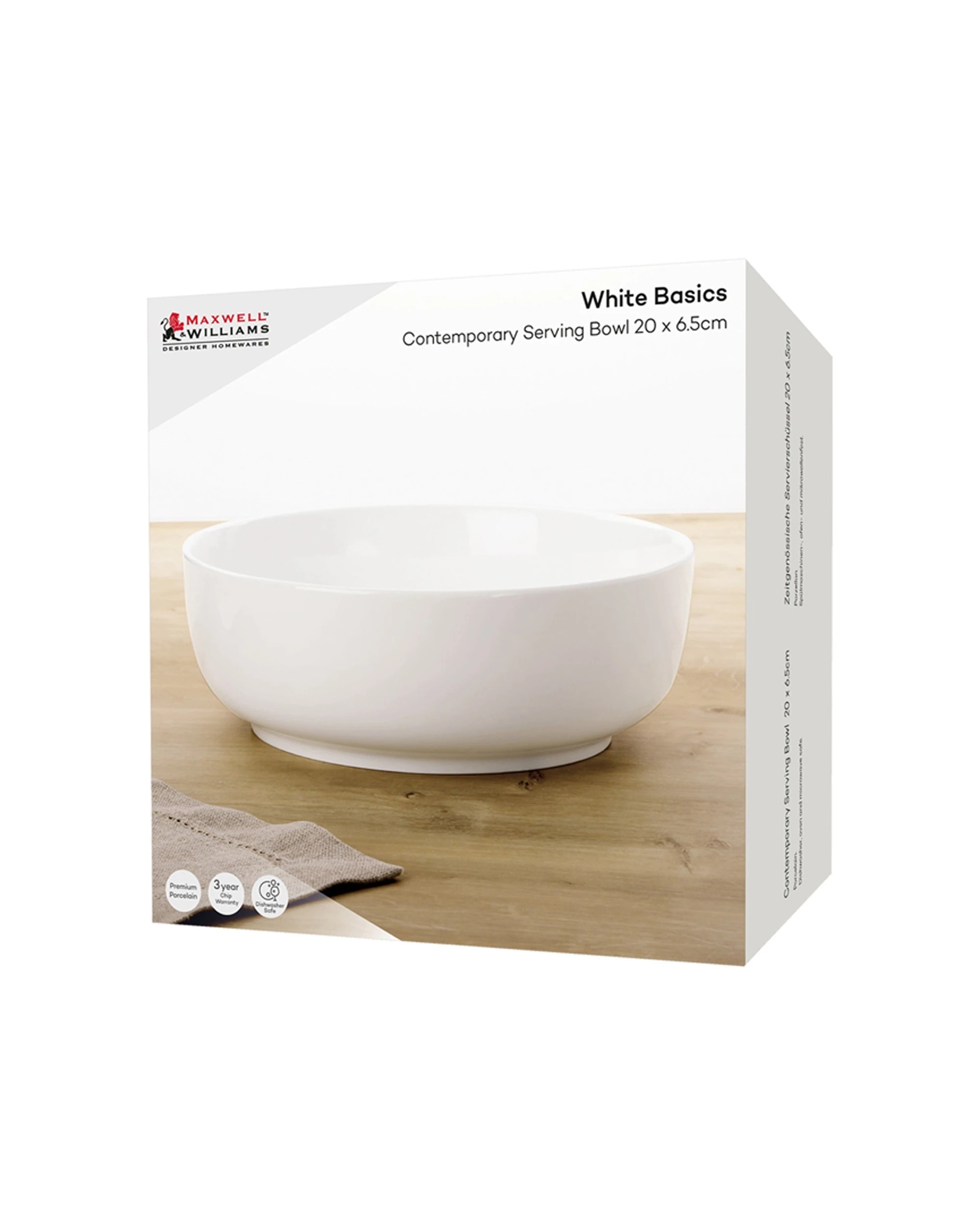 2 Maxwell & Williams Serving Bowl Contemporary Porcelain 20x6.5cm Dinnerware
 - White, 2 of 3