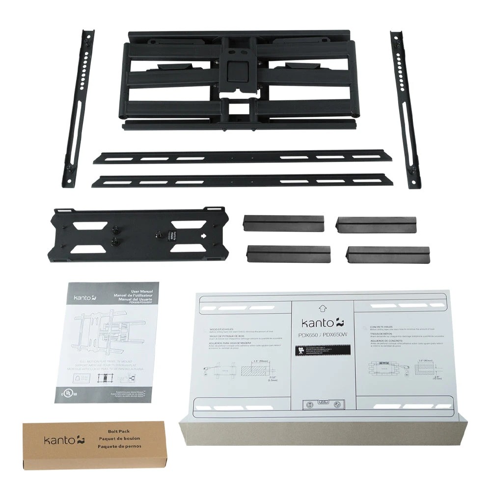 6 Kanto PDX650 Full Motion TV Wall Mount for 37" - 90" TVs, Black - Black, 6 of 6