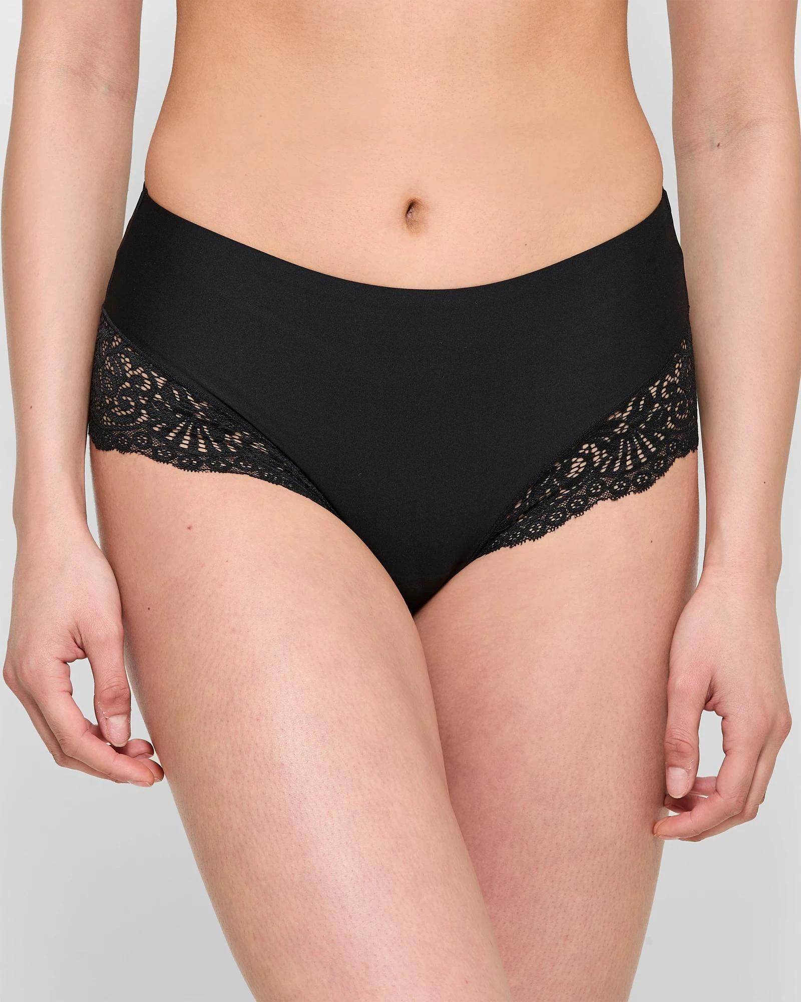2 Target Woman 2 Pack Smooth Touch Lace Bonded Waist Midi Briefs BLACK, 2 of 4