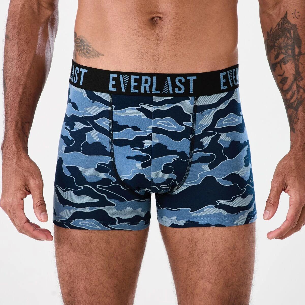 2 3 Pack Everlast Mens Workwear Trunks BLUE CAMO, 2 of 7