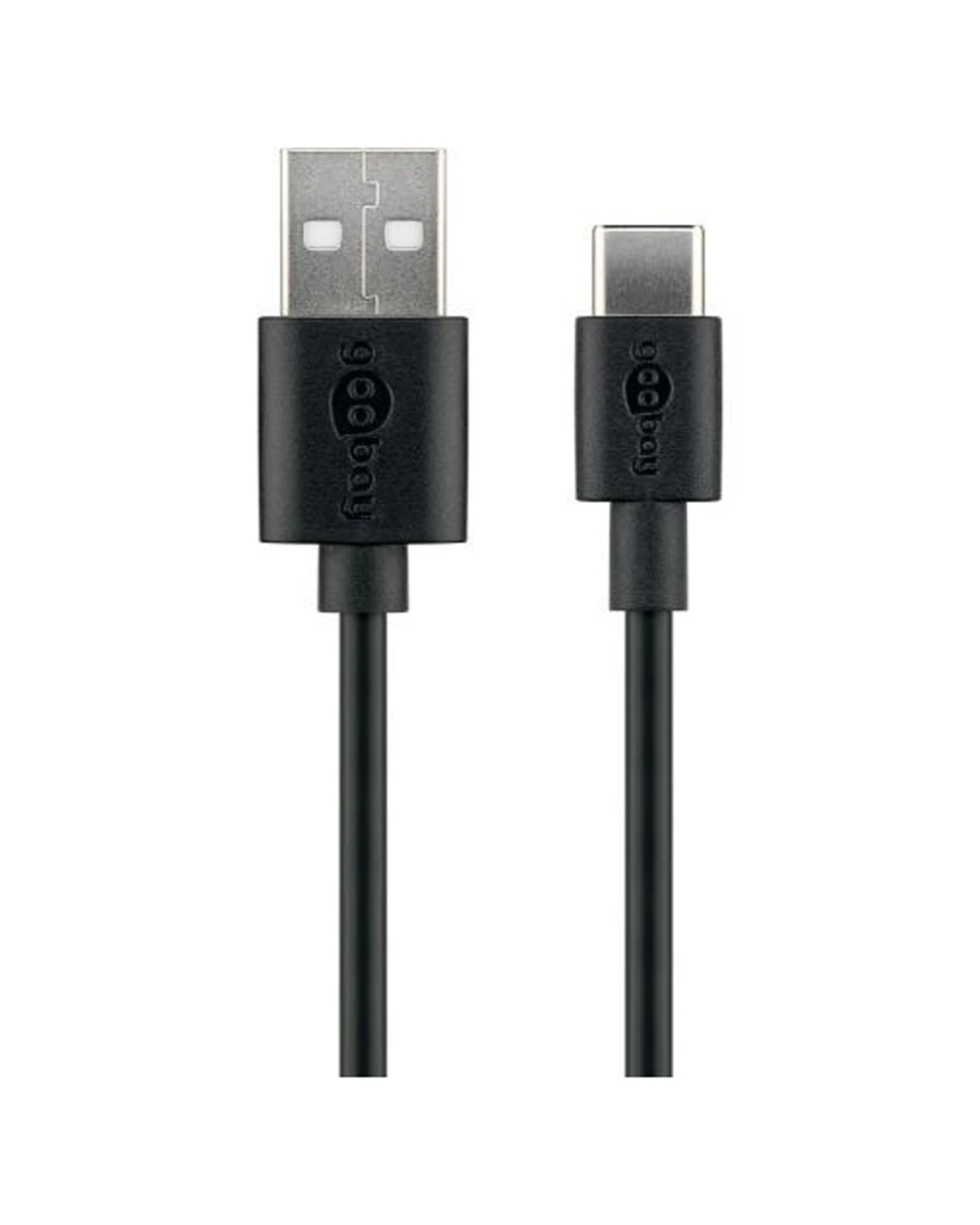 1 Goobay USB-A To USB-C 2.0 Cable Connector Fast Charging Sync 10cm - Black, 1 of 1