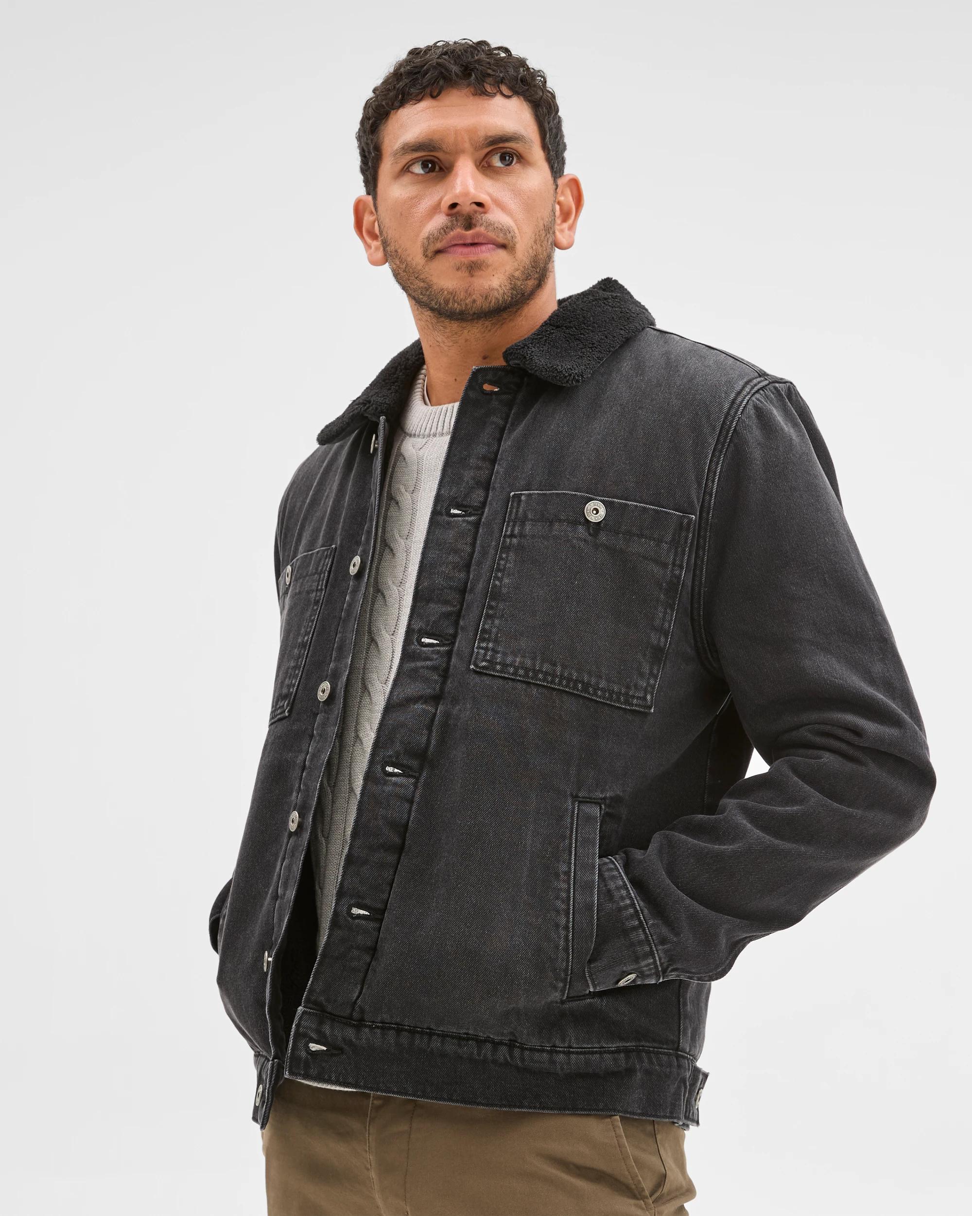 1 Target Denim Denim Sherpa Jacket BLACK, 1 of 6