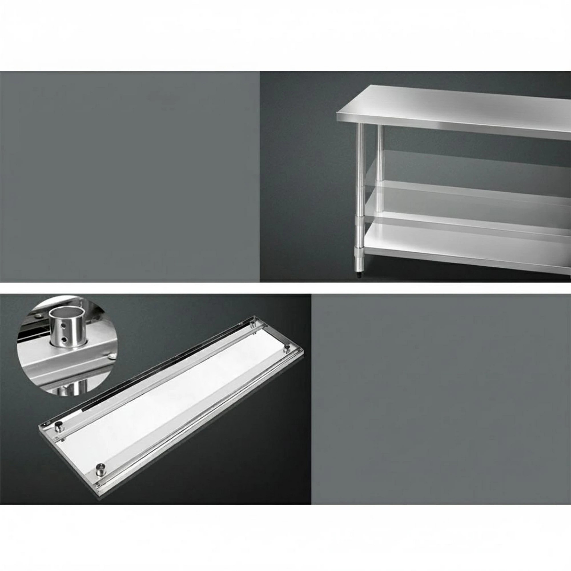 6 Cefito Stainless Steel Kitchen Bench with Wheels - Multi, 6 of 8