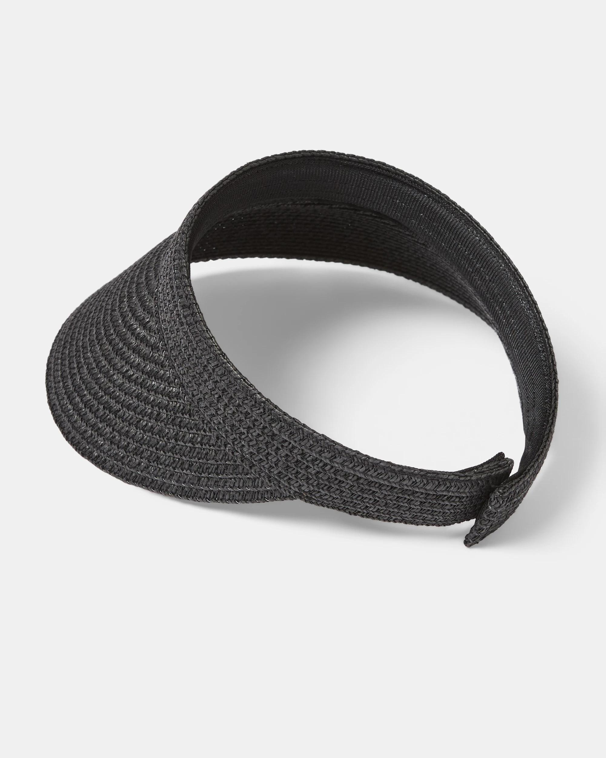 2 Plain Woven Visor Black, 2 of 3