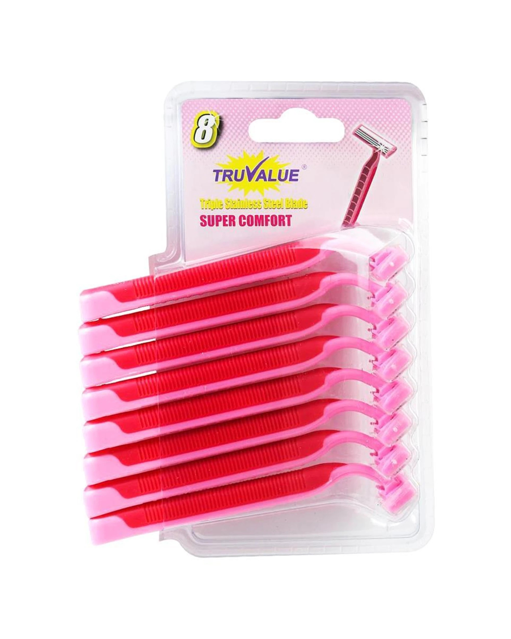 2 Truvalue Disposable Razors Triple Blade Shaving For Women Pack Of 96 Razors Kit - Multi, 2 of 3