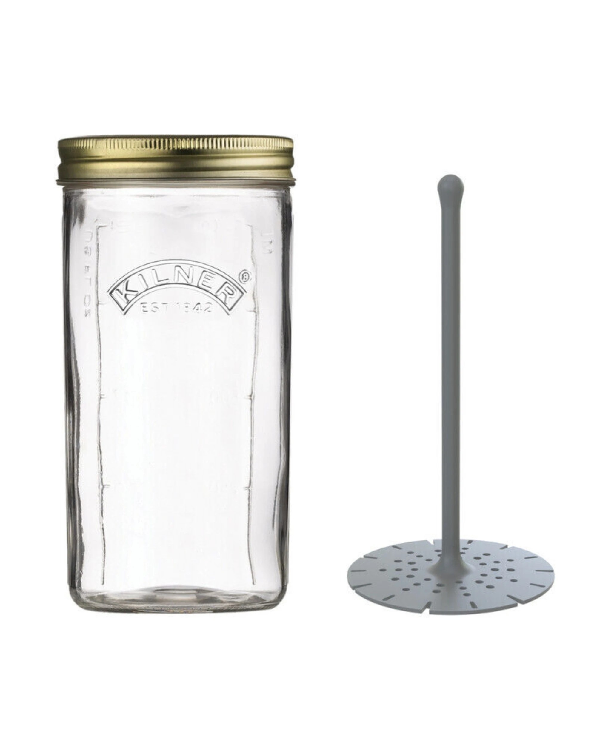 1 Kilner 1 Litre Pickle Jar with Lifter - Clear, 1 of 4