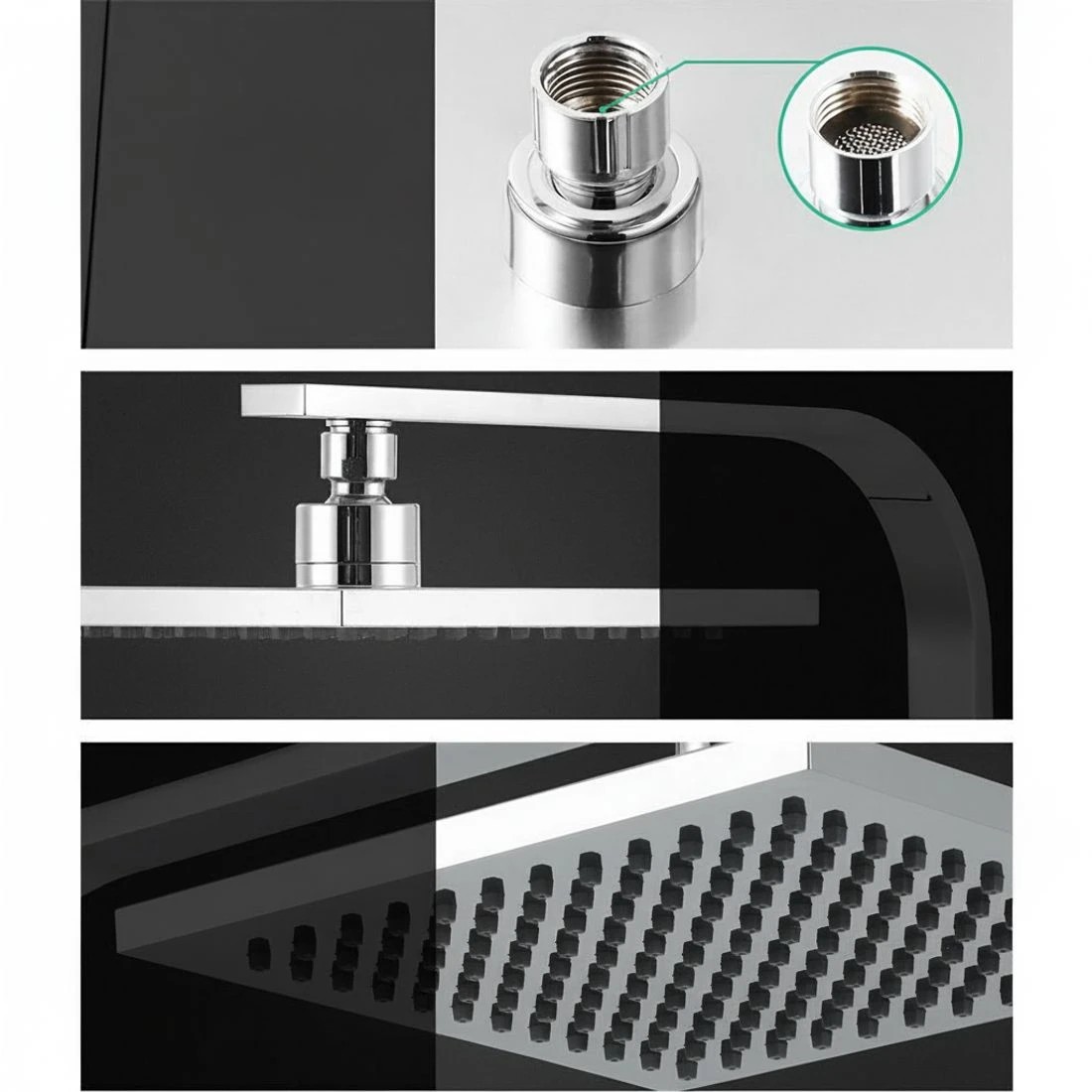 2 Cefito 8'' Rain Shower Head W Arm Square High Pressure Mixer Tap Chrome - Silver, 2 of 5