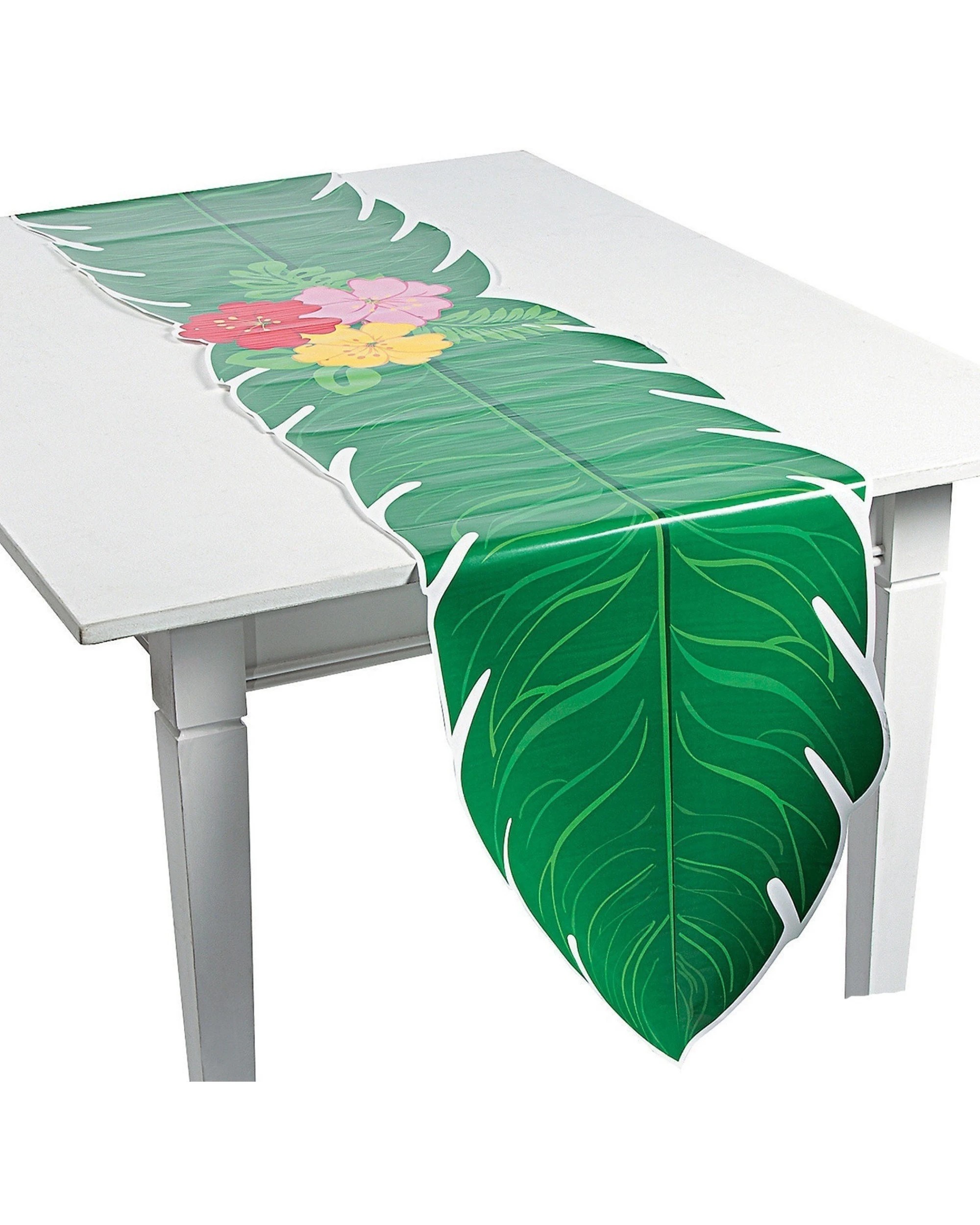 1 Partyrama Luau Leaf Paper Table Runner - Green, 1 of 1