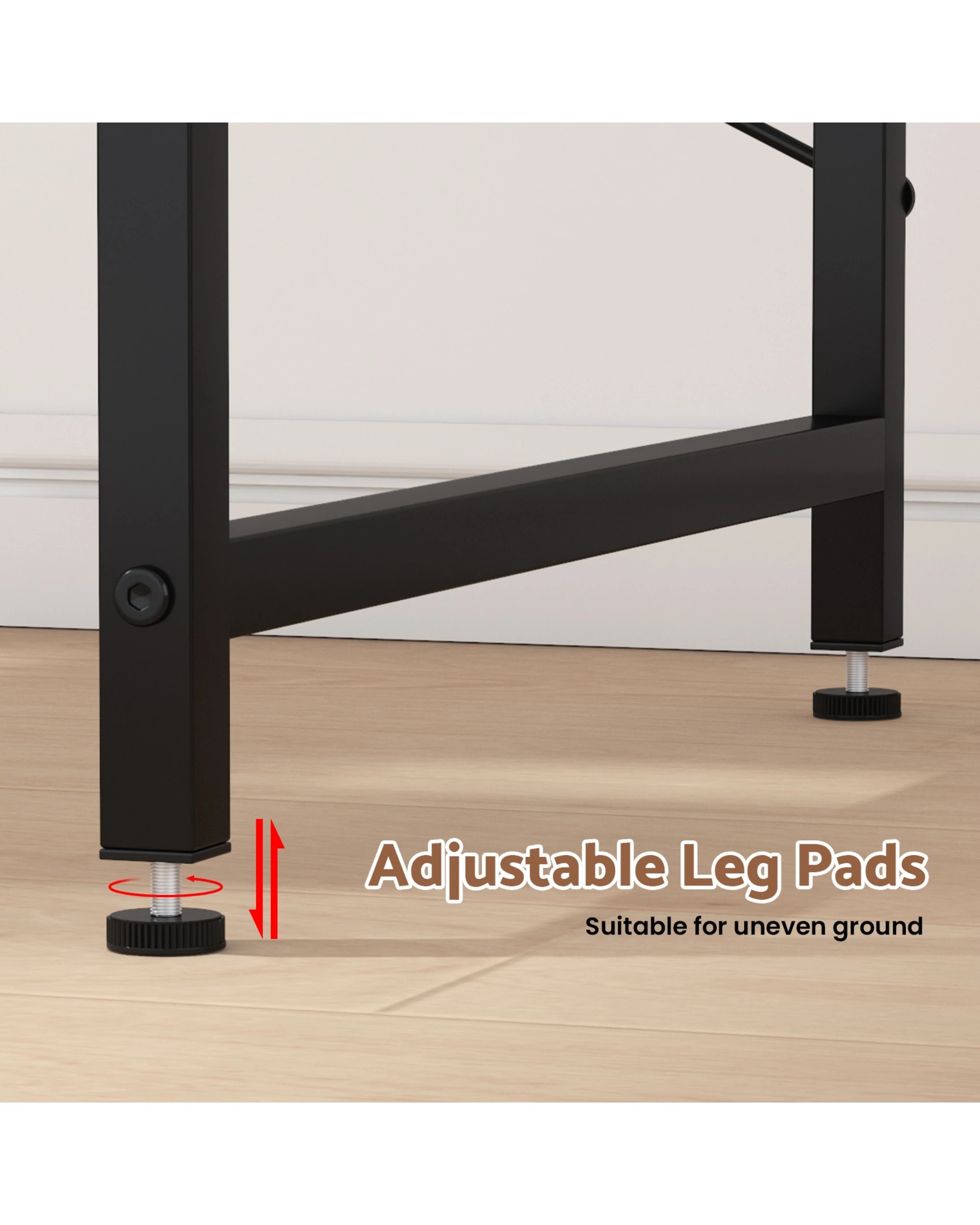 7 Advwin 110cm L Shaped Computer Desk With Reversible Storage Shelves Corner Desk  Walnut, 7 of 9
