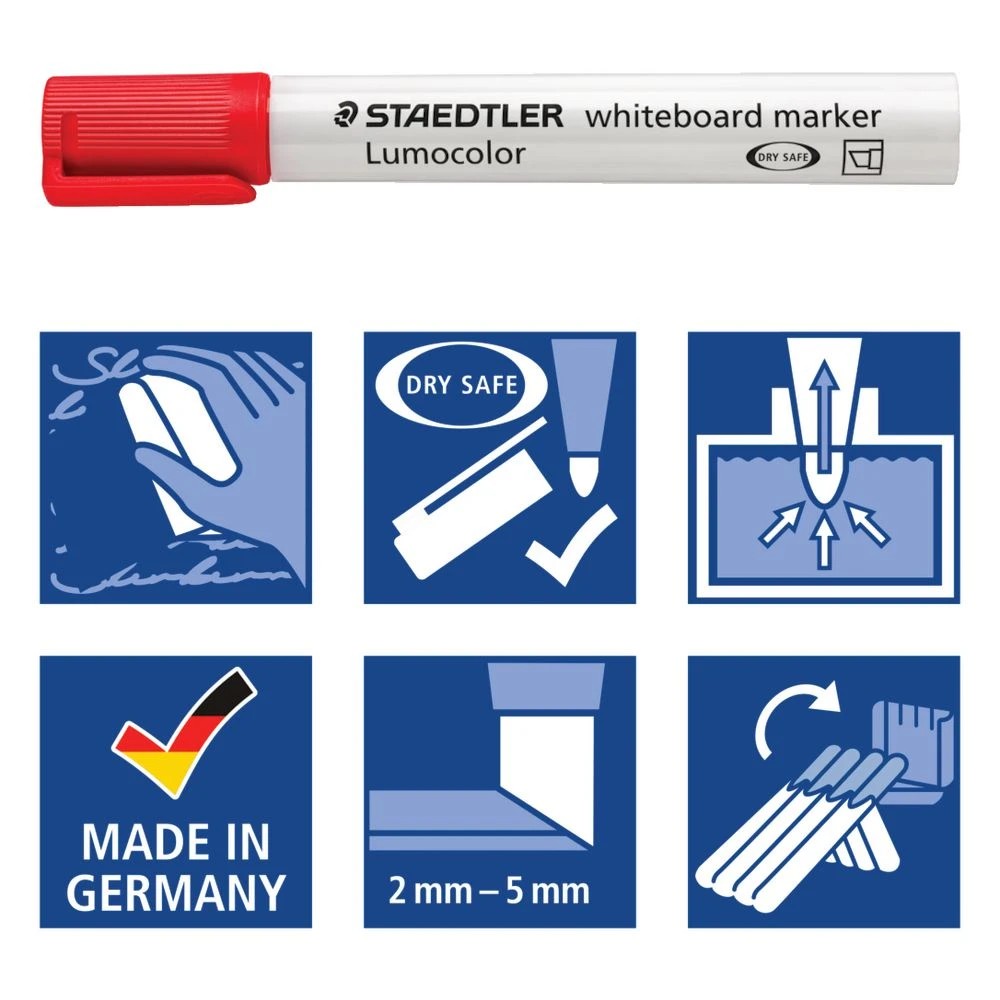 7 Staedtler Lumocolor Whiteboard Markers Chisel Assorted 4 Pack, 7 of 9