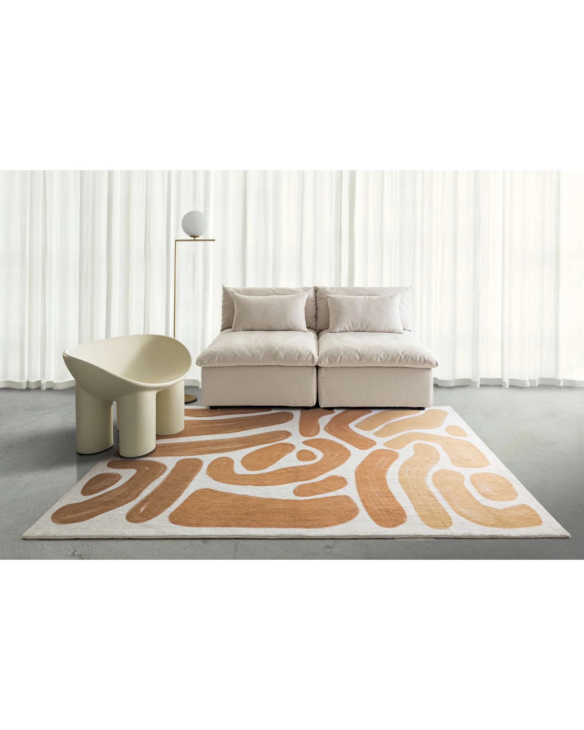 2 Loopsie Ottawa Abstract Washable Rug-230cm x 160cm - Yellow, 2 of 8