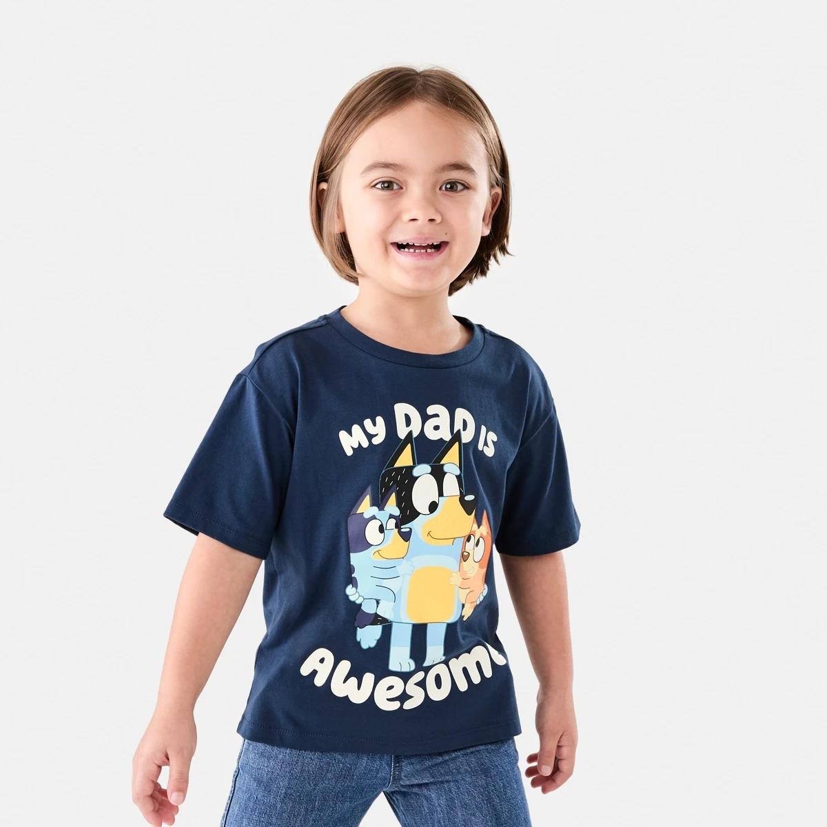 1 Bluey License Print T-shirt BLUEY MY DAD IS AWESOME, 1 of 6