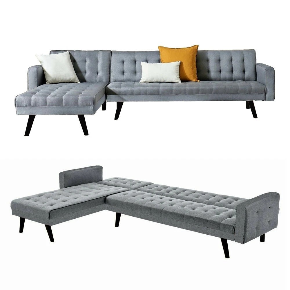 1 Foret 5 Seater Grey Sofa Bed Modular Corner Lounge Couch, 1 of 3