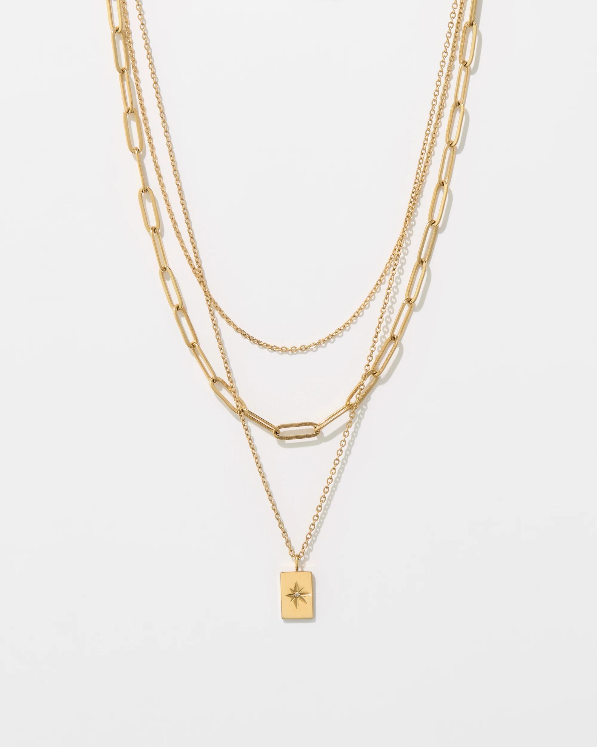 1 Target Waterproof 3 Pack Pendant Necklace Set GOLD, 1 of 4