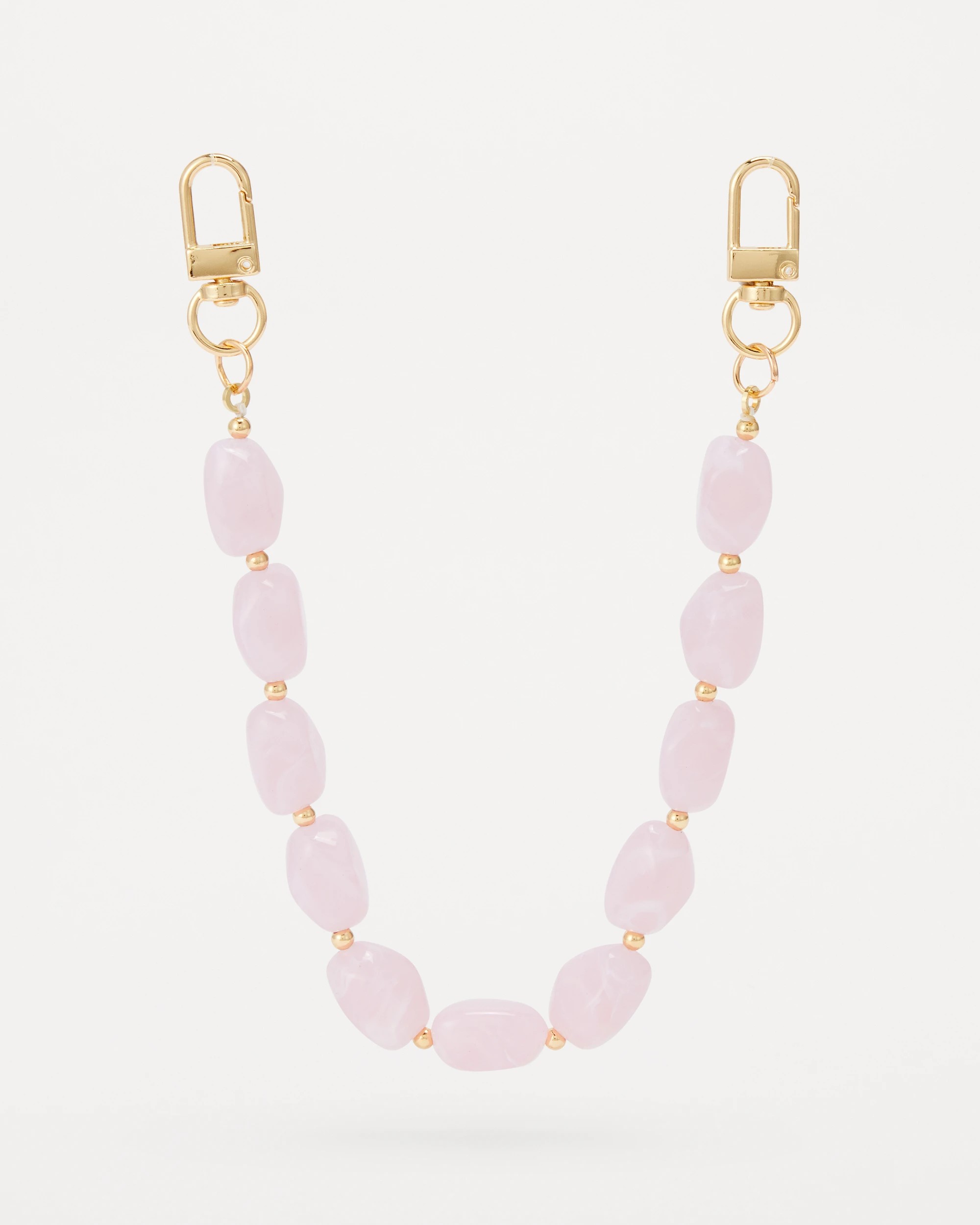 2 Bead Chain Charm Keyring - Pink and Gold Tone, 2 of 4