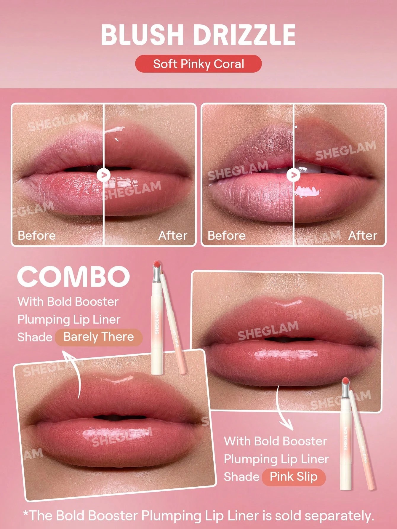6 SHEGLAM Bold Booster Lip Plumper - Blush Drizzle, 6 of 9