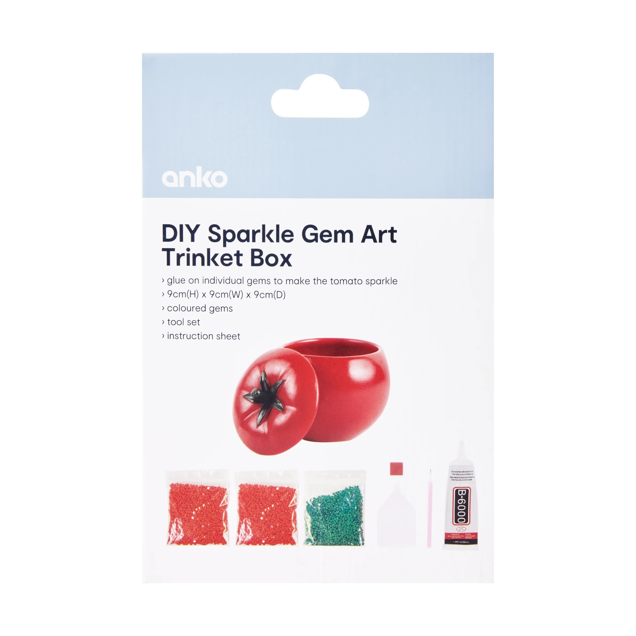 5 DIY Sparkle Gem Art Trinket Box - Tomato, 5 of 5