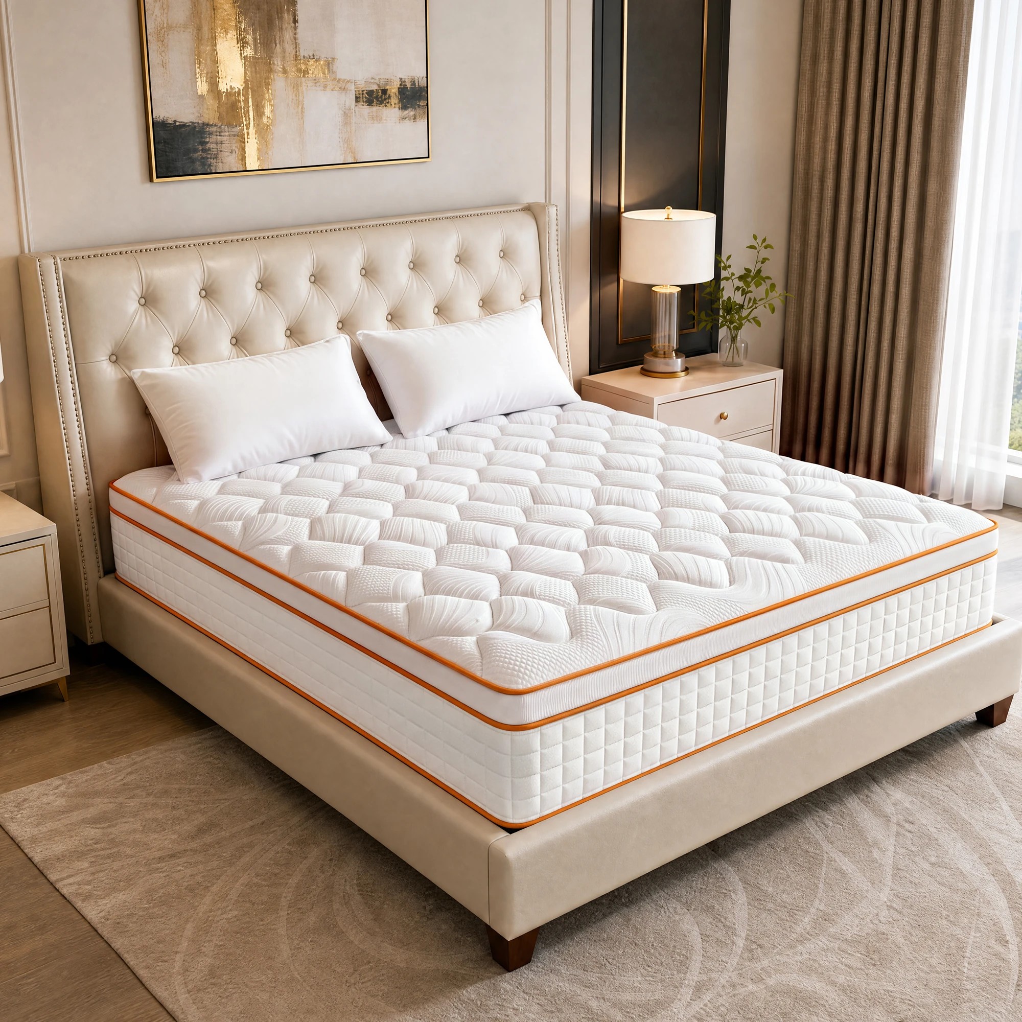 7 Advwin 30CM Hybrid Mattress with Memory Foam & Individual Pocket Springs Double Size - White, 7 of 8