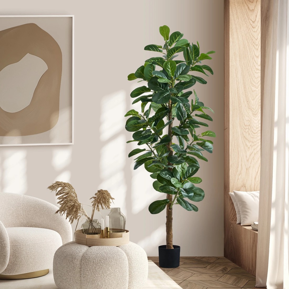 4 Livsip 180cm Artificial Fiddle Leaf Fig Tree - Green, 4 of 10