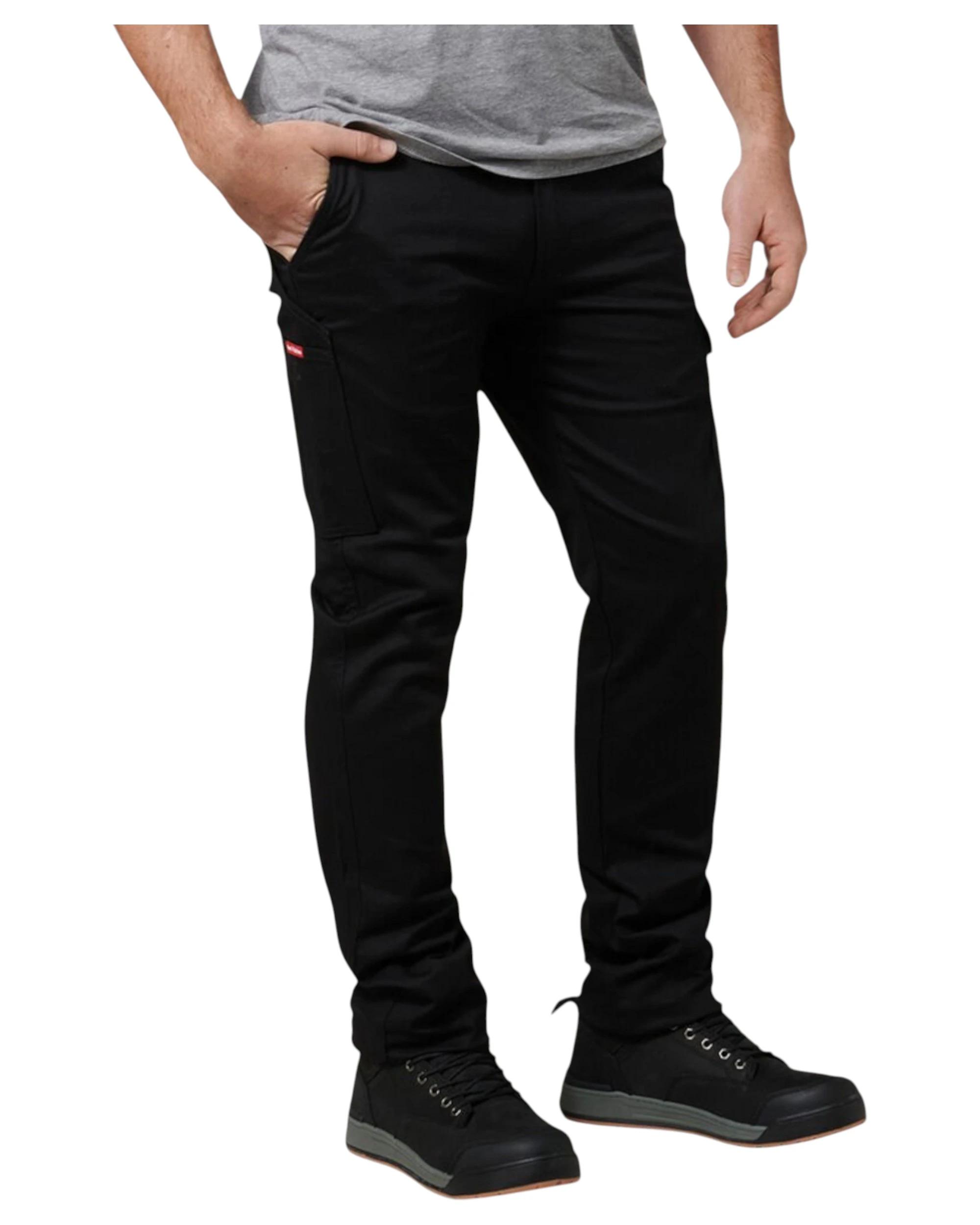 3 Hard Yakka 2 Pack Mens Core Basic Stretch Cargo Pant BLACK, 3 of 5