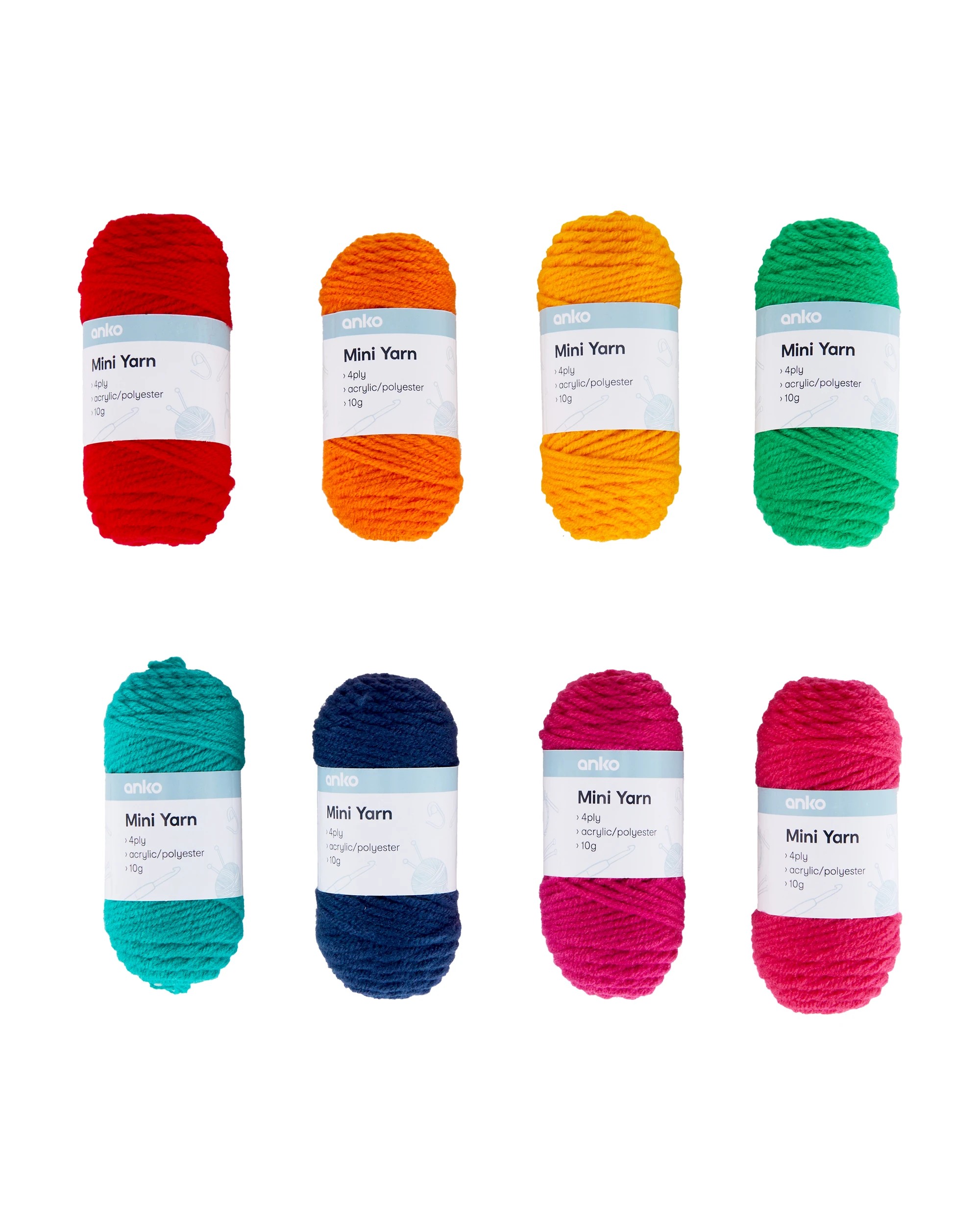 1 8 Pack Mini Yarn Set - Brights, 1 of 3