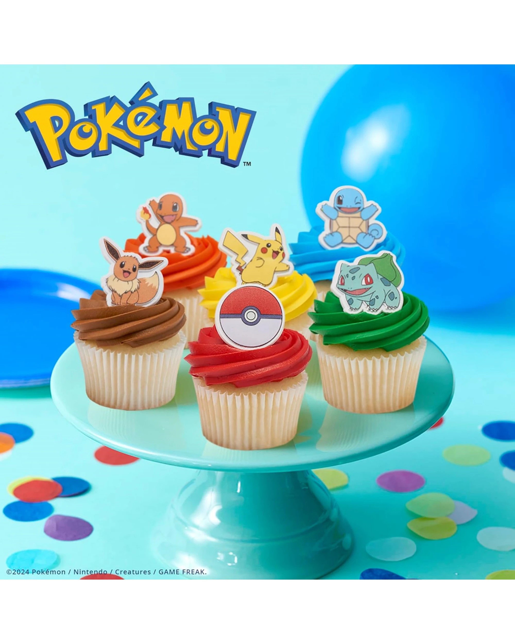 2 Pokemon Cupcake Rings Pack of 12 - Multi, 2 of 3