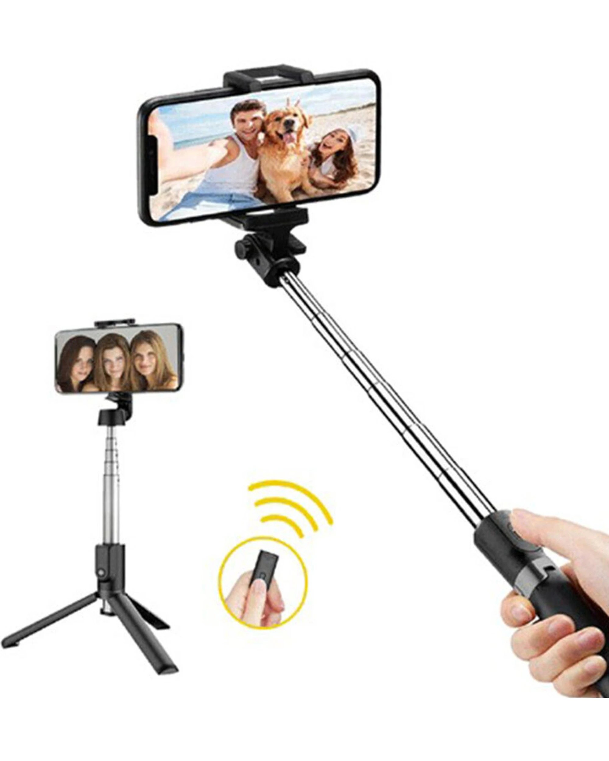 2 Sansai Portable Pocket Wireless Bluetooth Selfie Stick Tripod with Remote - Metallic, 2 of 3