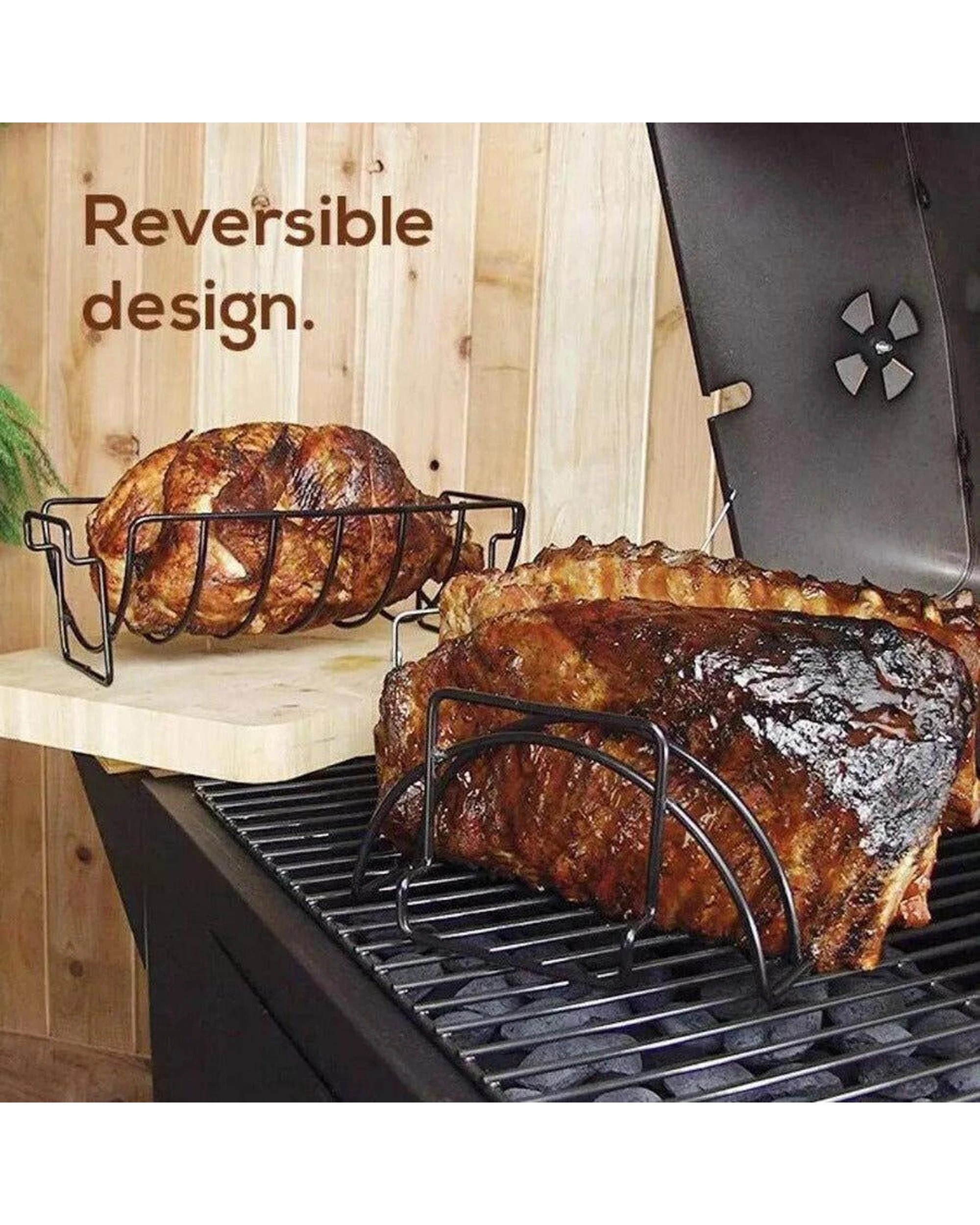5 Flaming Coals Rib Rack - Reversible Non Stick, 5 of 10