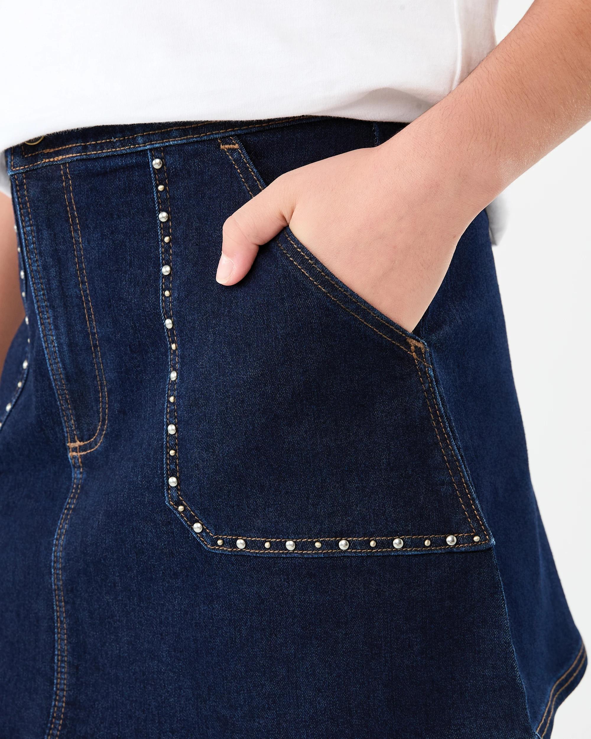 3 Denim Skirt Mid Denim, 3 of 6