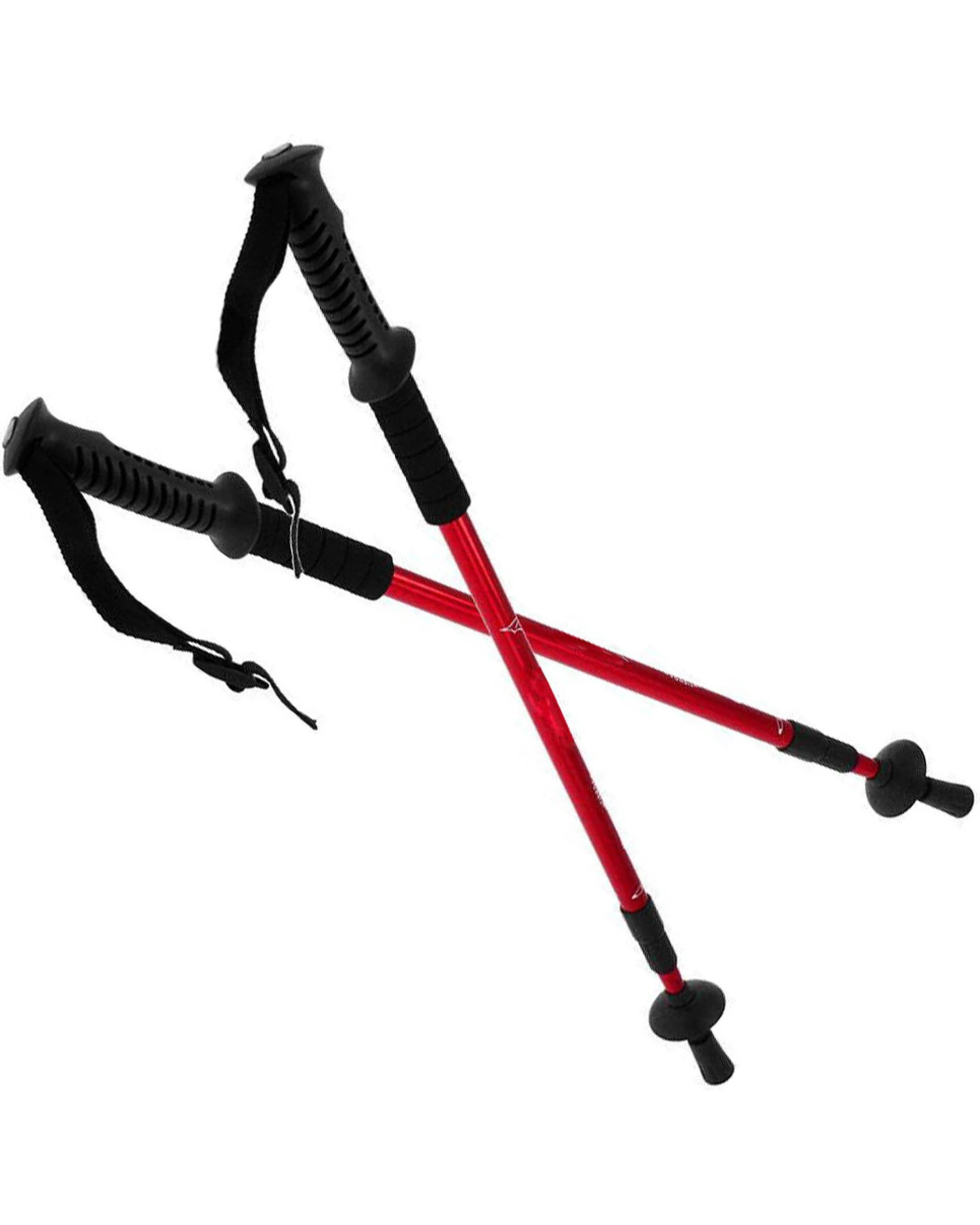 1 Powertrain Sports Anti-Shock Trekking Hiking Poles Sticks Pair - Red, 1 of 6