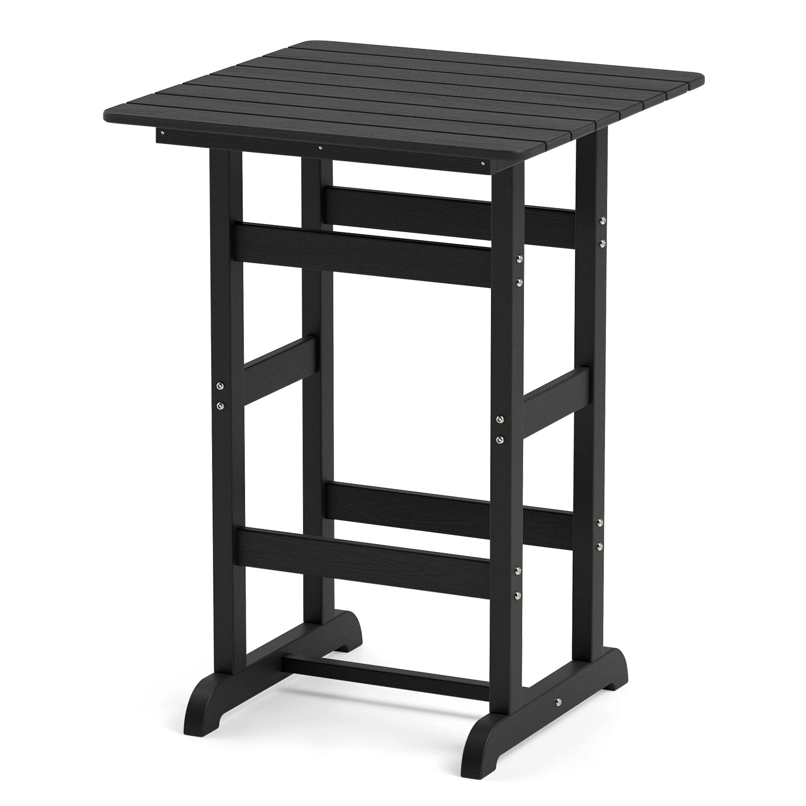 1 Costway Outdoor Square Bar Table All-Weather High-Top Garden Side End Table - Black, 1 of 1