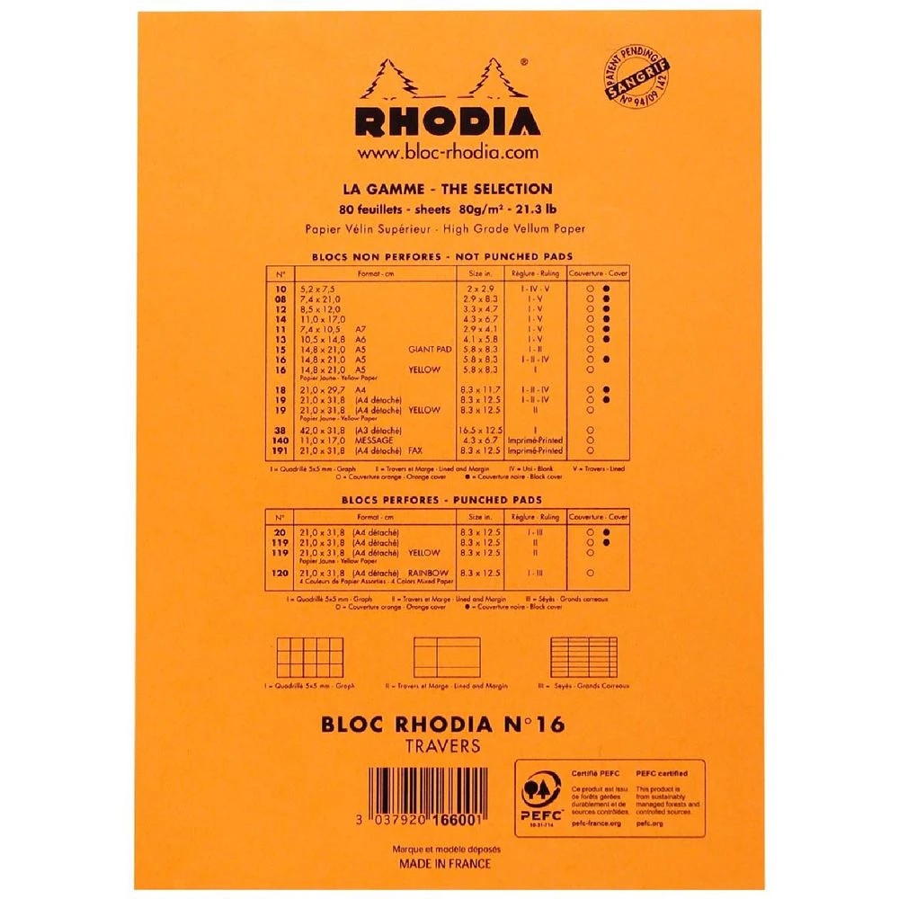 4 Rhodia No.16 A5 Lined Pad Orange 80 Sheets, 4 of 5