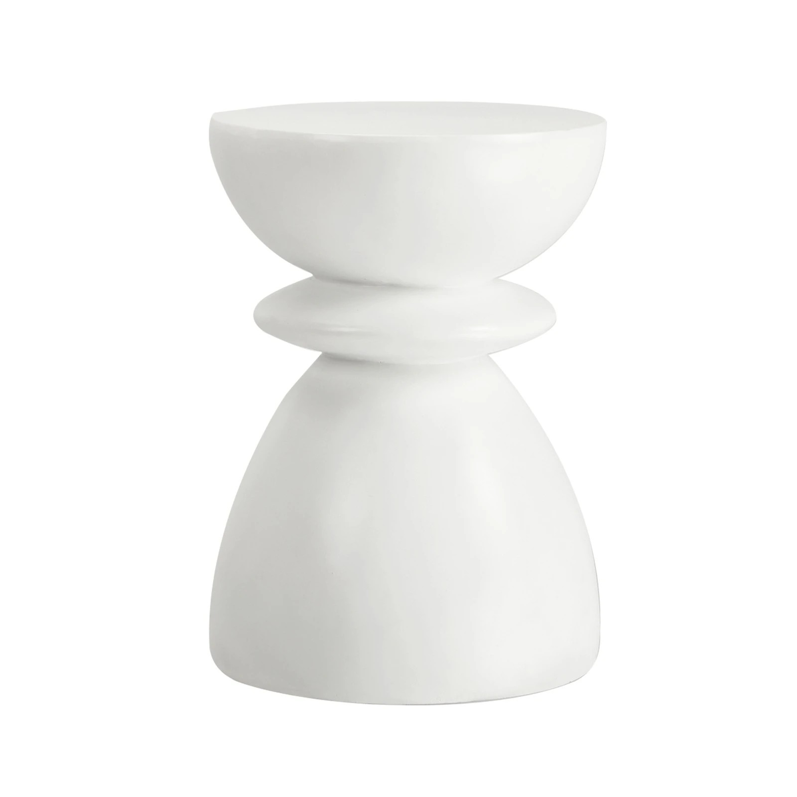 1 Oikiture Side Table Round Coffee End Stool Bedside Stand Stone Patio Garden - White, 1 of 9