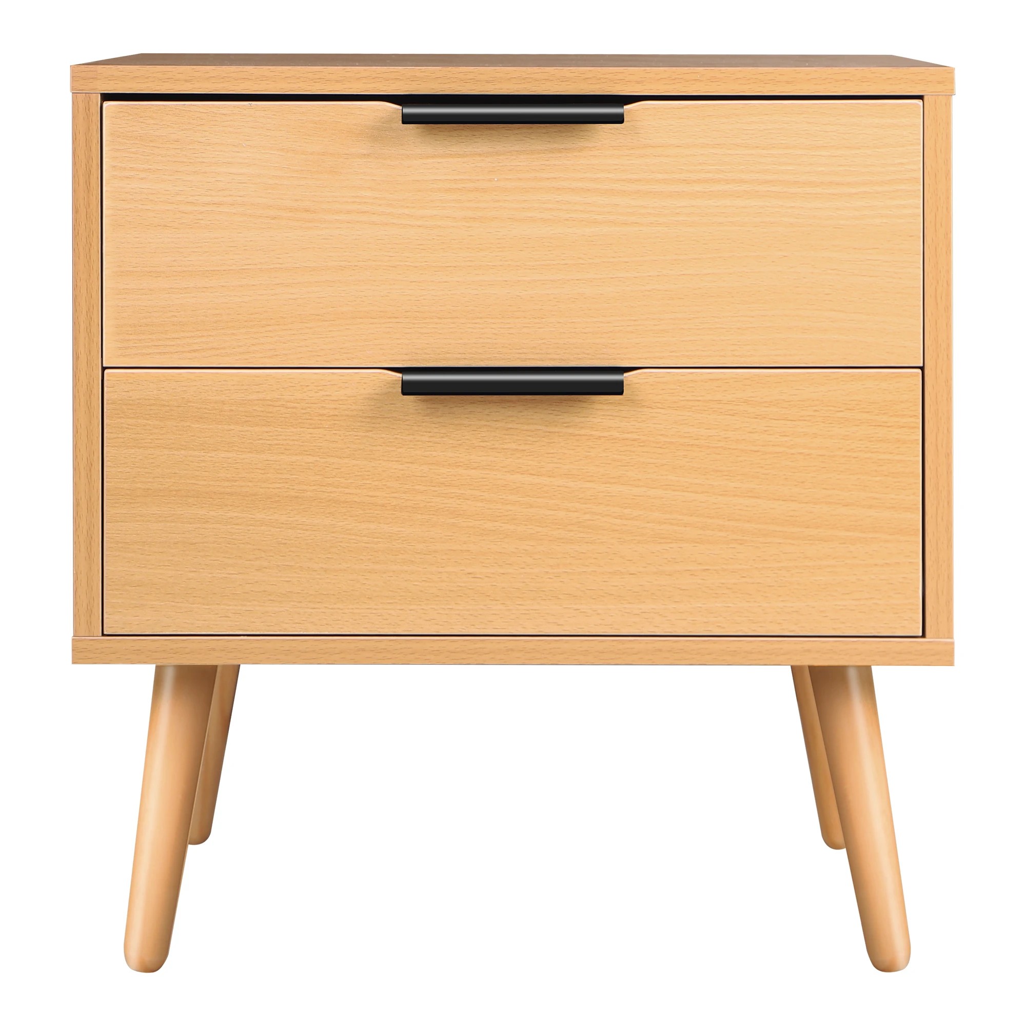 2 Alfordson Bedside Table Nightstand Side Storage Cabinet Wood Scandinavian - Wood, 2 of 10