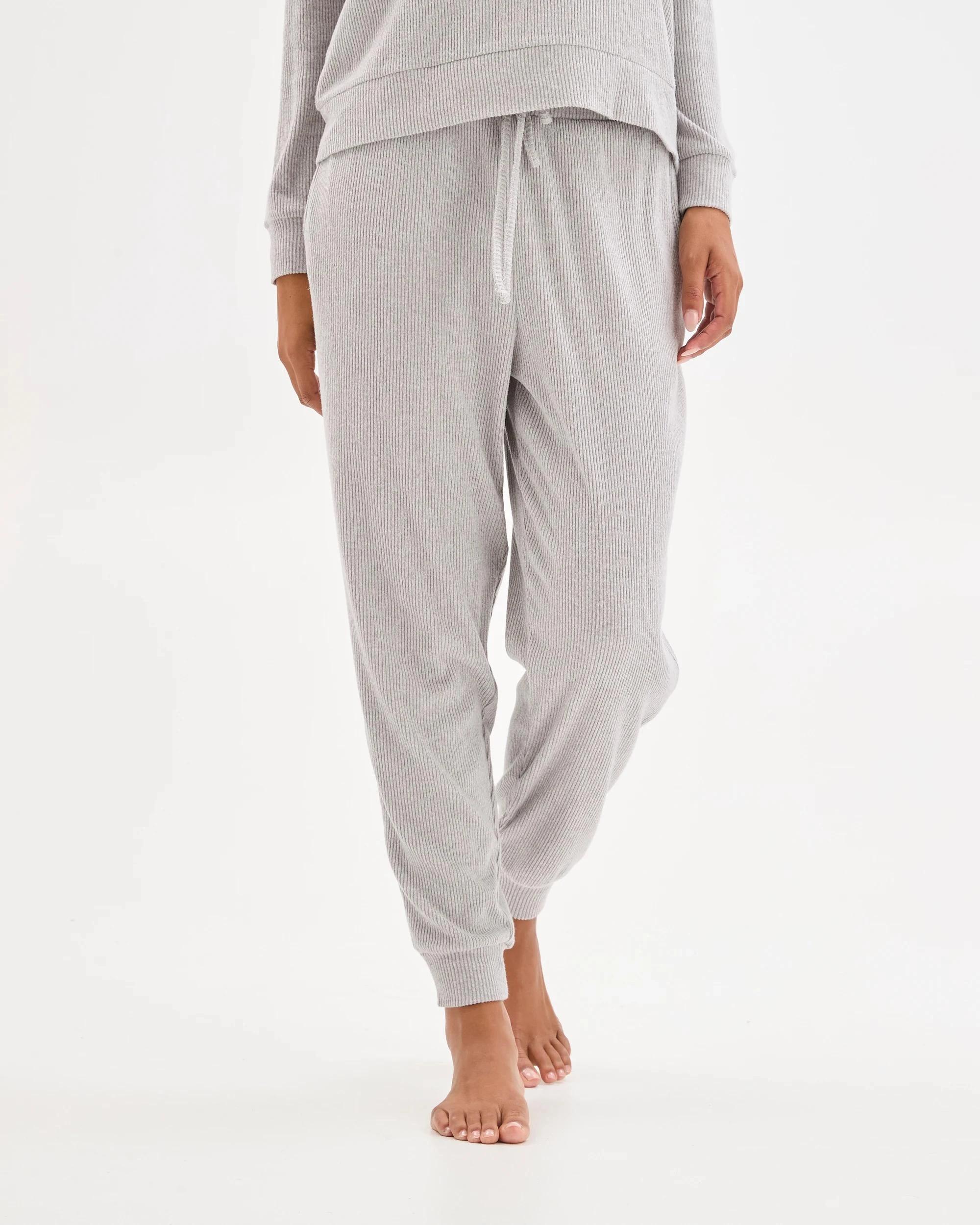 4 Target Woman Cosy Rib Sleep Jogger Pants GREY, 4 of 6