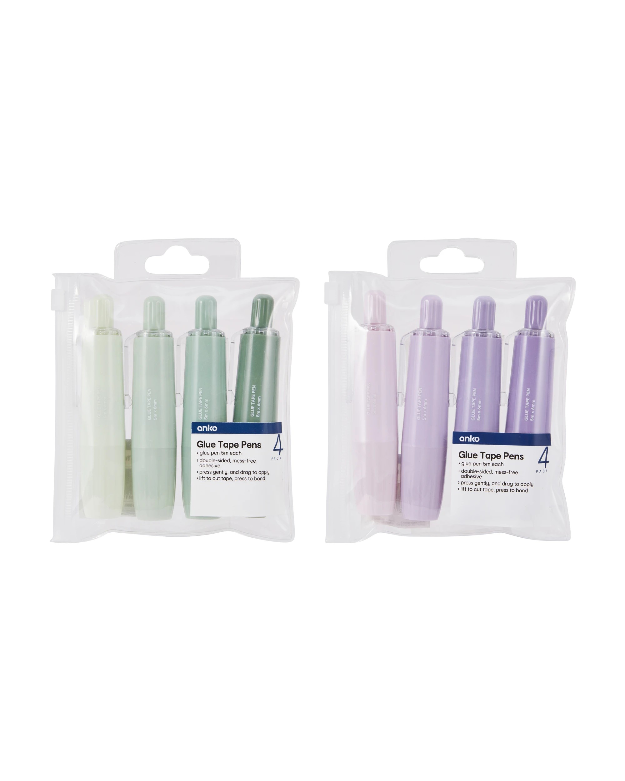 1 4 Pack Double-Sided Glue Tape Colour Pens - Assorted, 1 of 6
