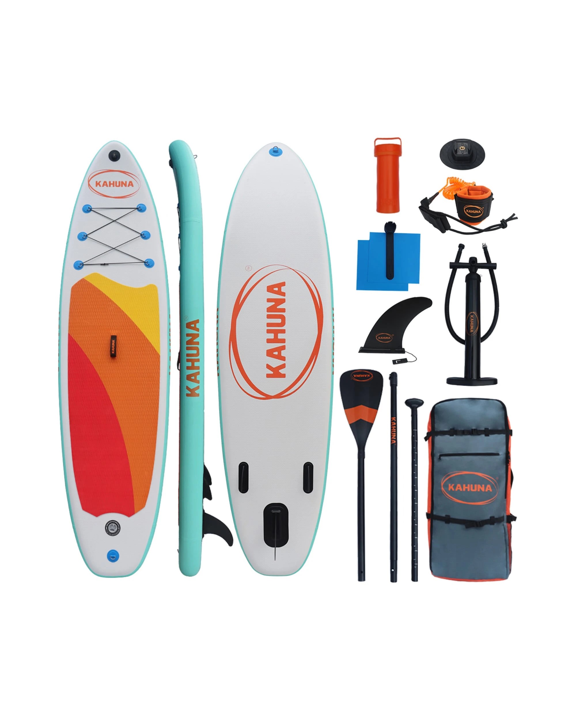 1 Kahuna Hana Inflatable Stand Up Paddle Board 11FT SUP Paddleboard with oump - White, 1 of 9