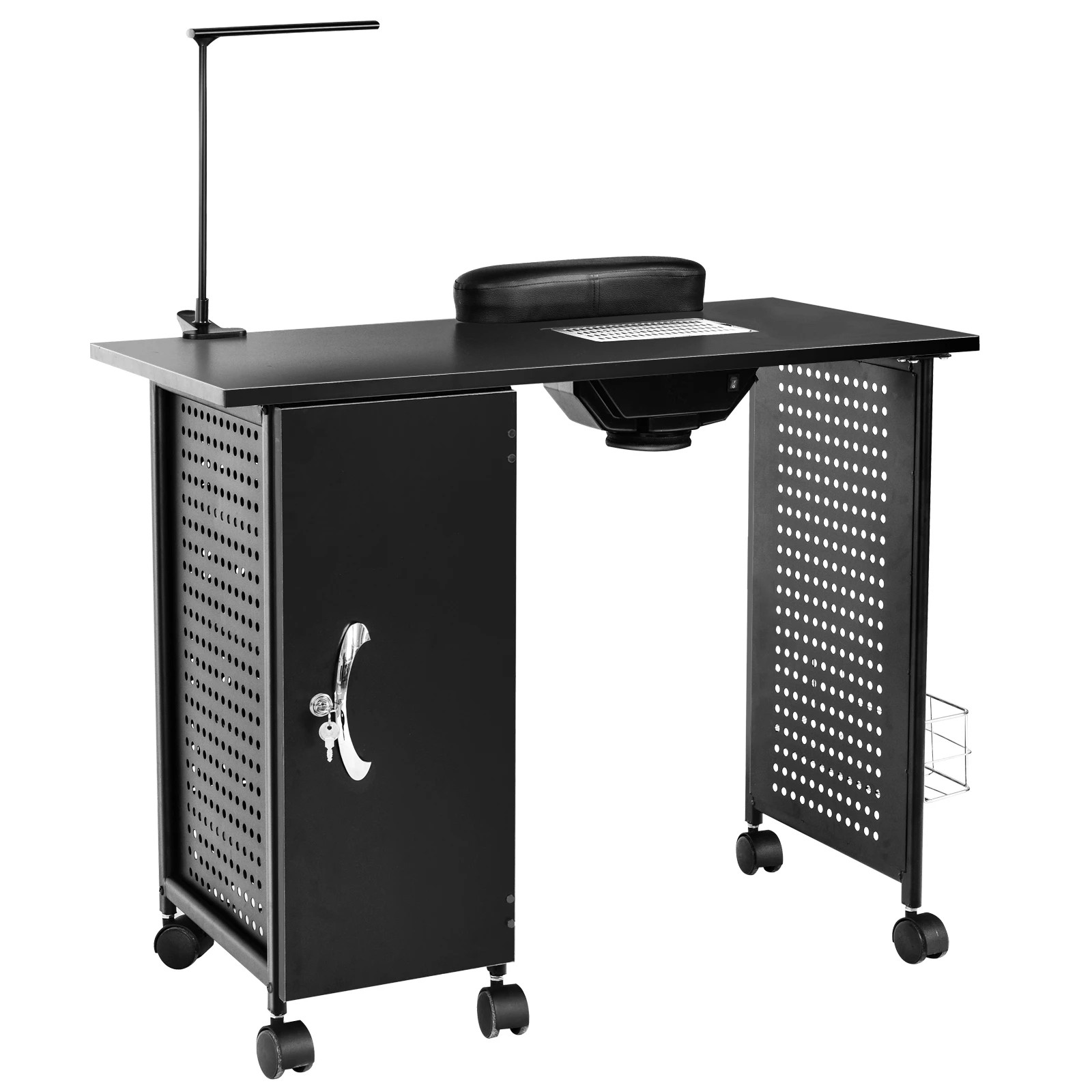 1 Costway Mobile Manicure Nail Table Station Portable Beauty Salon Technician Work Desk - Black, 1 of 1