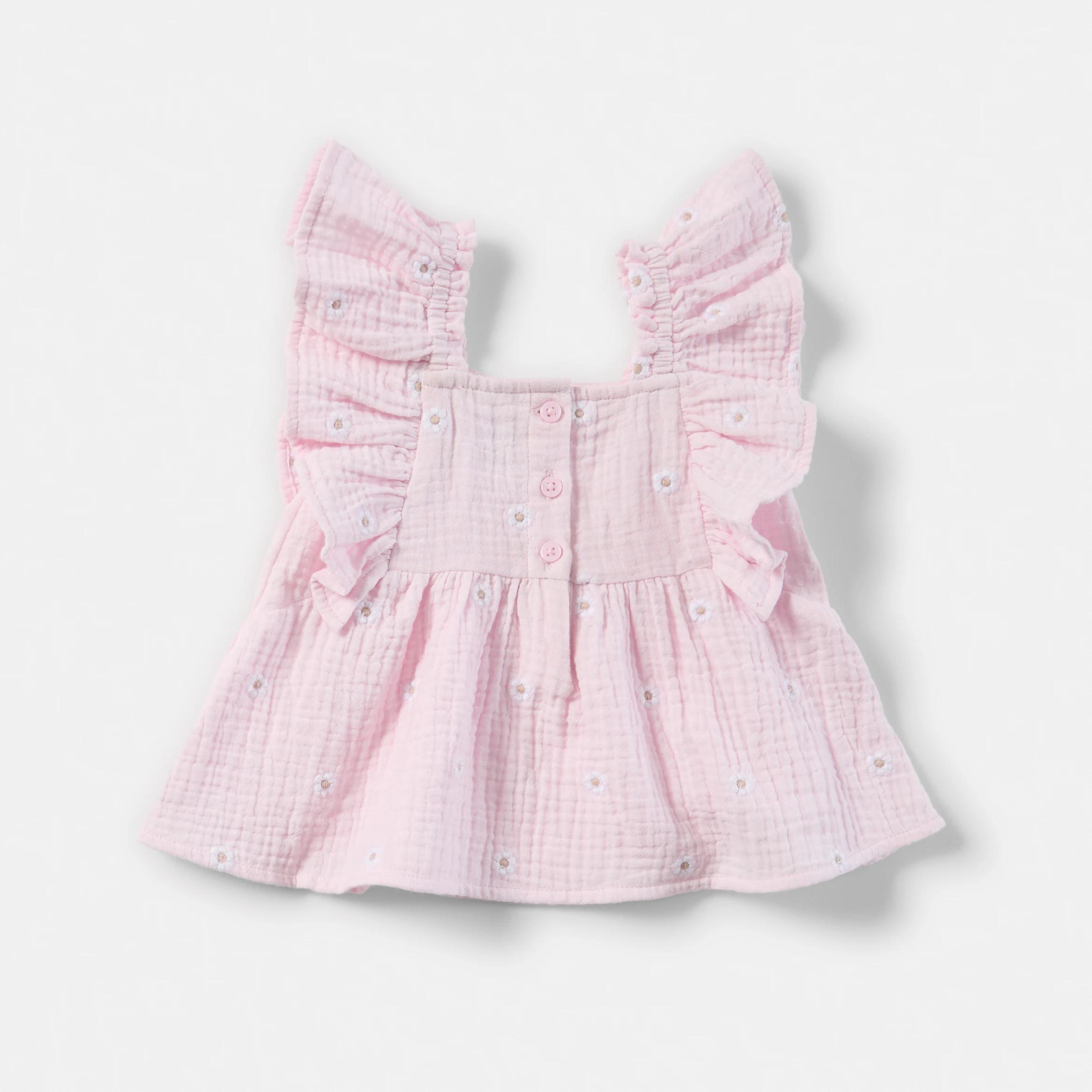 2 Short Sleeve Woven Top Pnk Dsy, 2 of 3