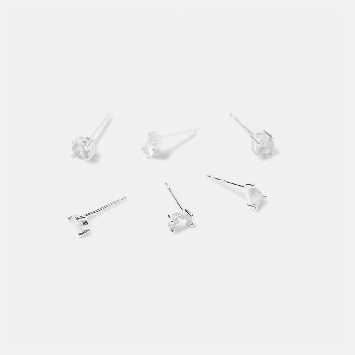 3 3 Pack Sterling Silver Stacking Earrings Silver, 3 of 5
