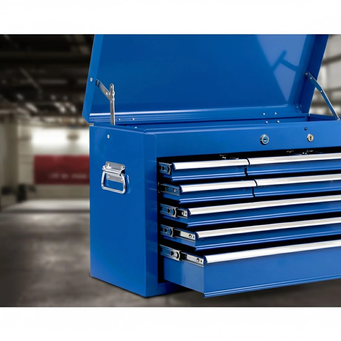 4 Giantz 9 Drawer Tool Box Cabinet Chest Toolbox Storage Garage Organiser - Blue, 4 of 5