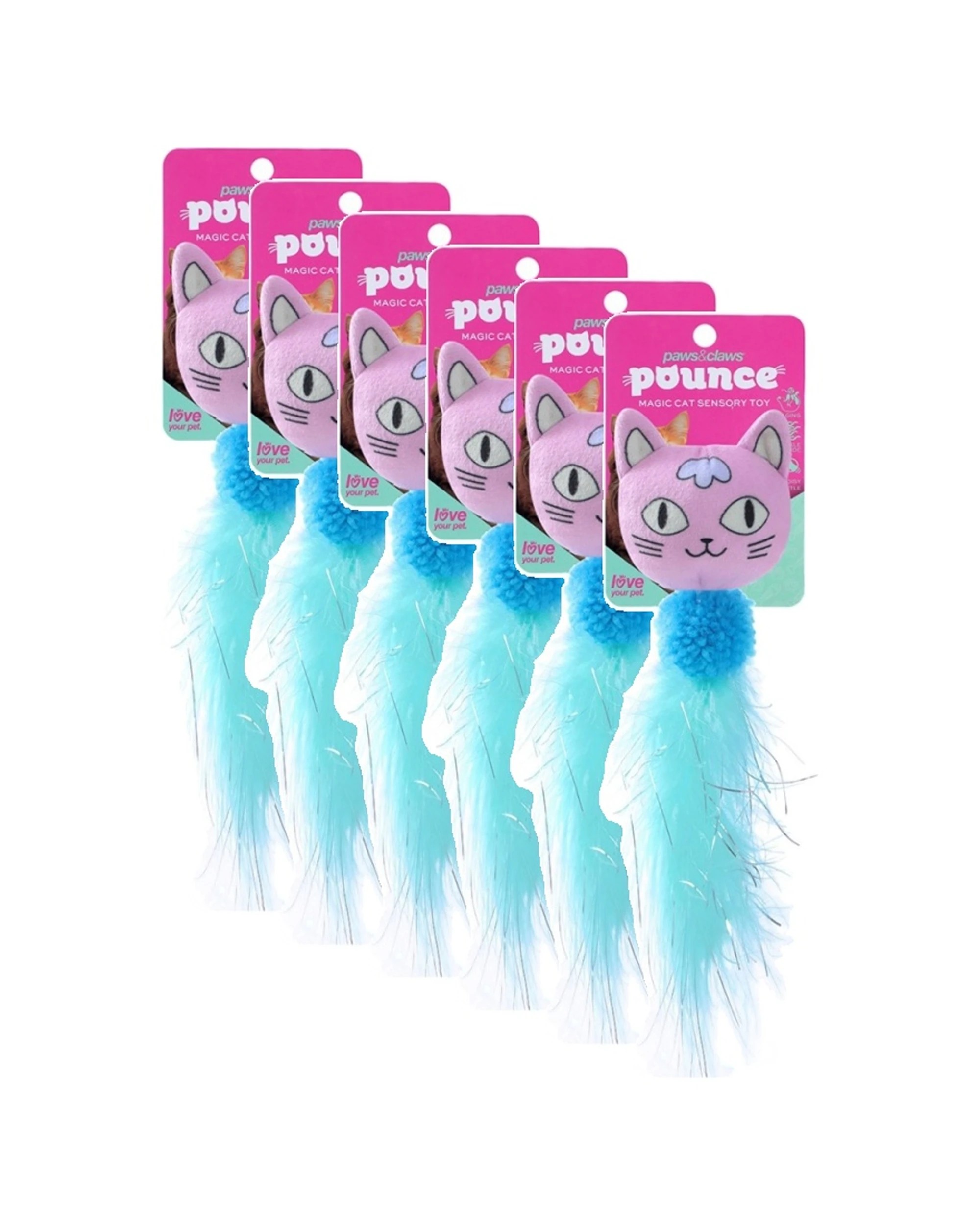 1 Paws & Claws 6PK Pounce Plush Magic Pet Cat Toy Soft Cuddly 15x5x5cm - Assorted, 1 of 8