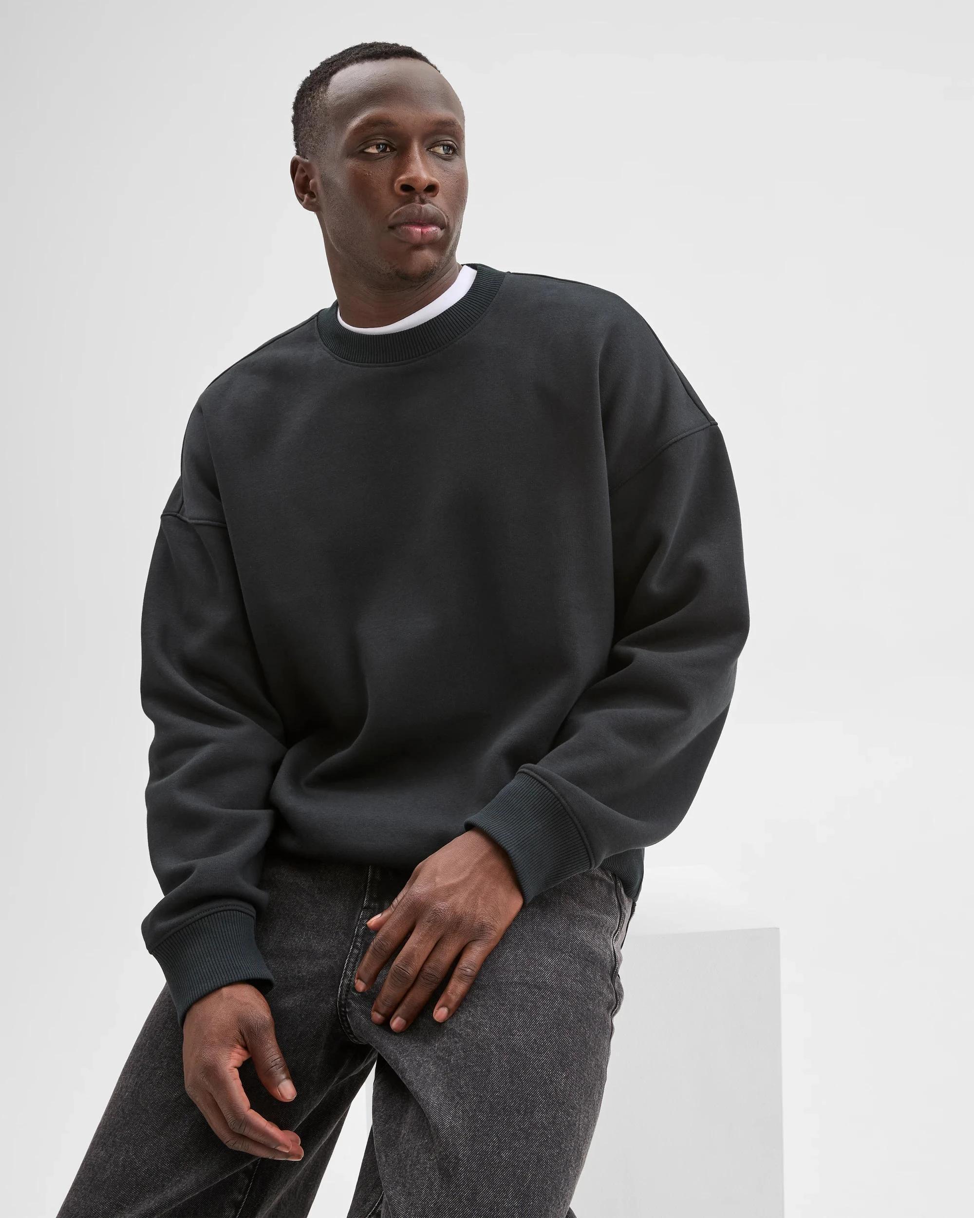 3 Commons Australian Cotton Blend Oversized Heavyweight Sweat Top BLACK, 3 of 7